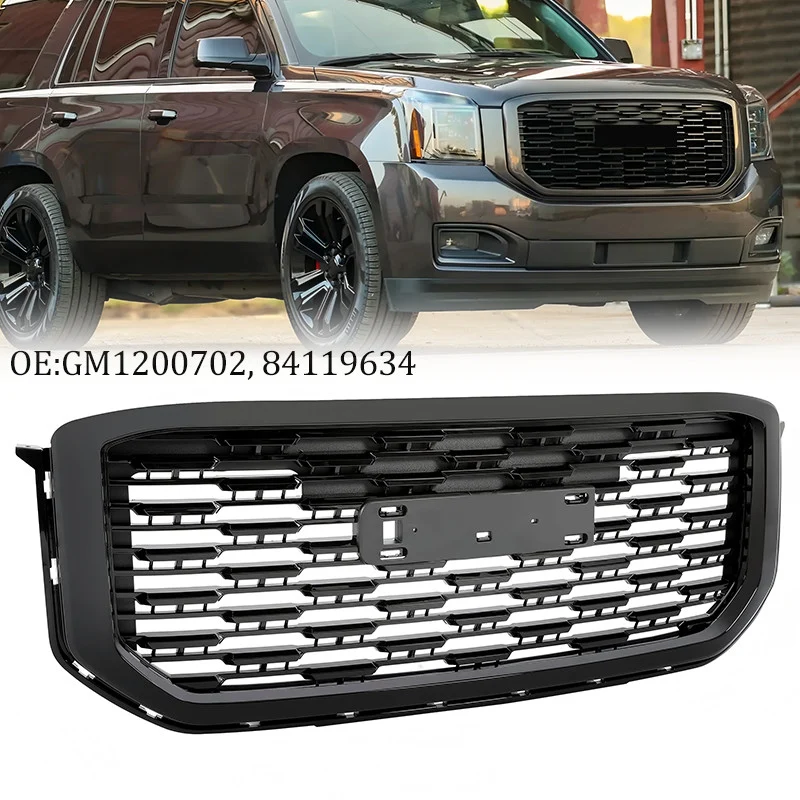 Gloss Black For GMC Yukon Denali Style 2015-2020 22936421 Front Upper Grille - Image 2