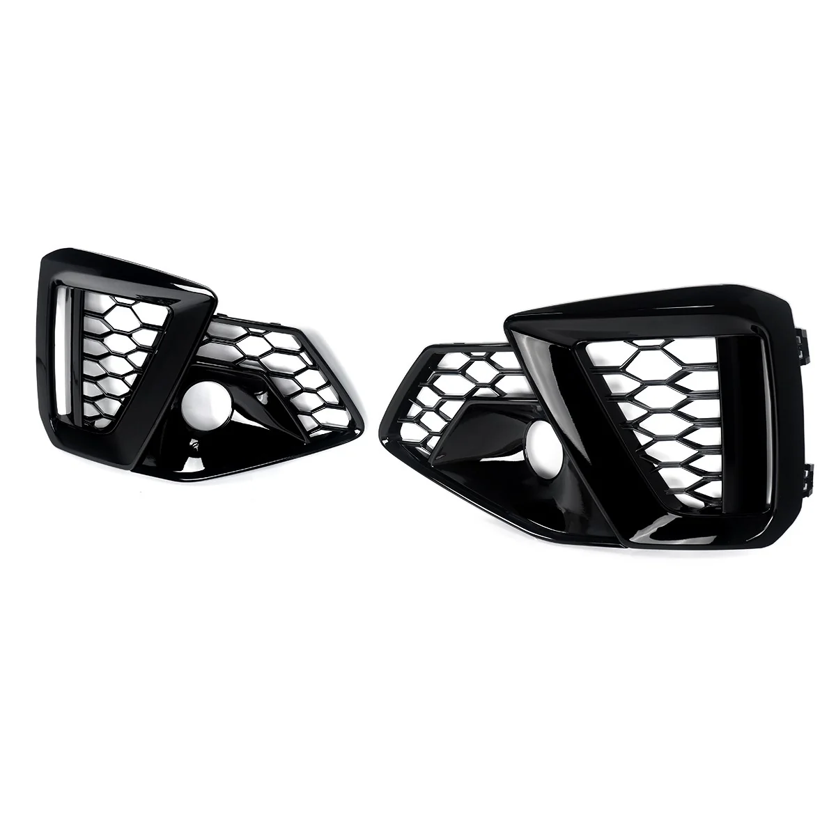 Gloss Black Front Bumper Fog Light Cover Grille For Audi A4 B9 S-LINE S4 2020-2025 - Image 6