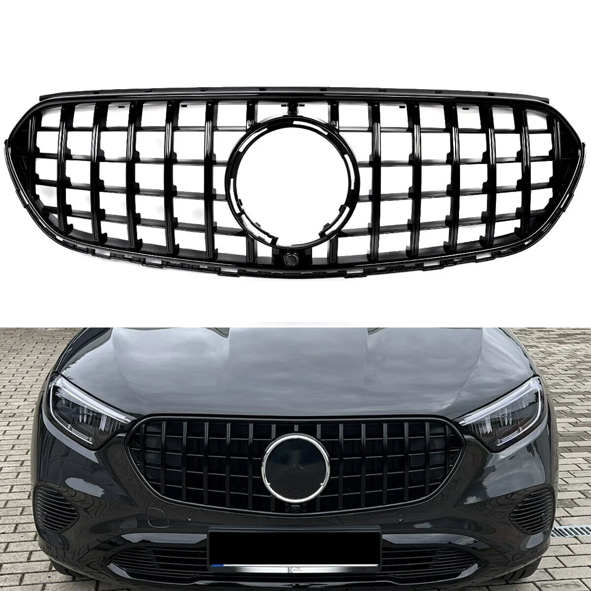 Gloss Black Front Bumper Grill For Mercedes GLC X254 C254 GLC300 GLC350 GLC400 Non-AMG 2023-2026
