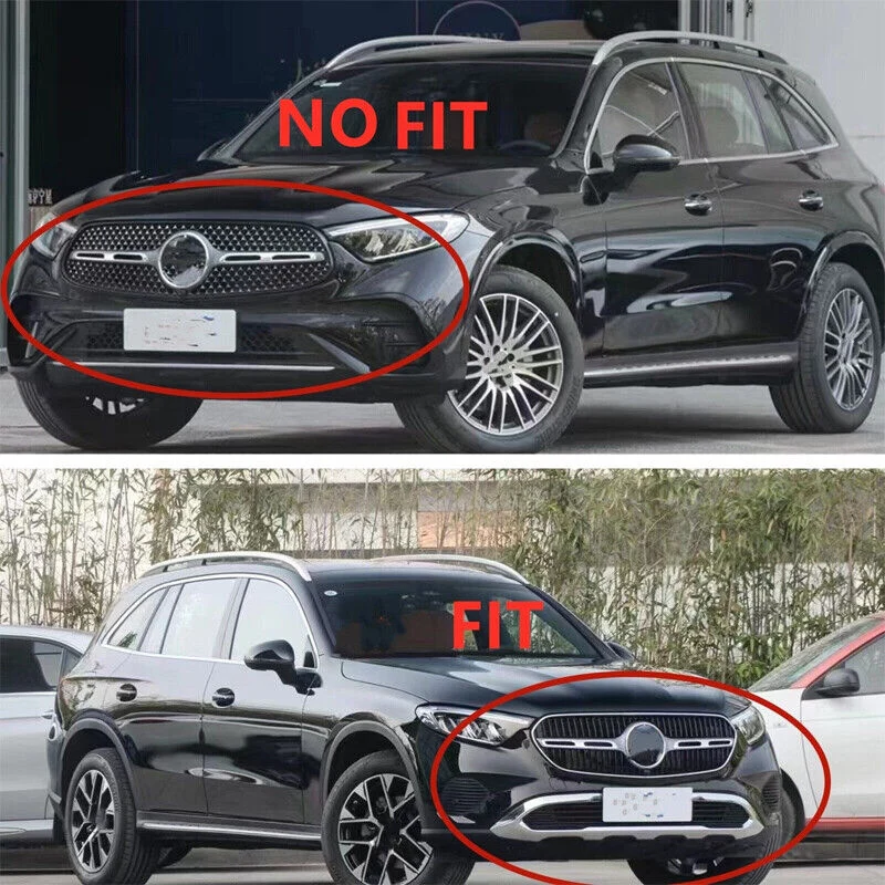 Gloss Black Front Bumper Grill For Mercedes GLC X254 C254 GLC300 GLC350 GLC400 Non-AMG 2023-2026 - Image 2