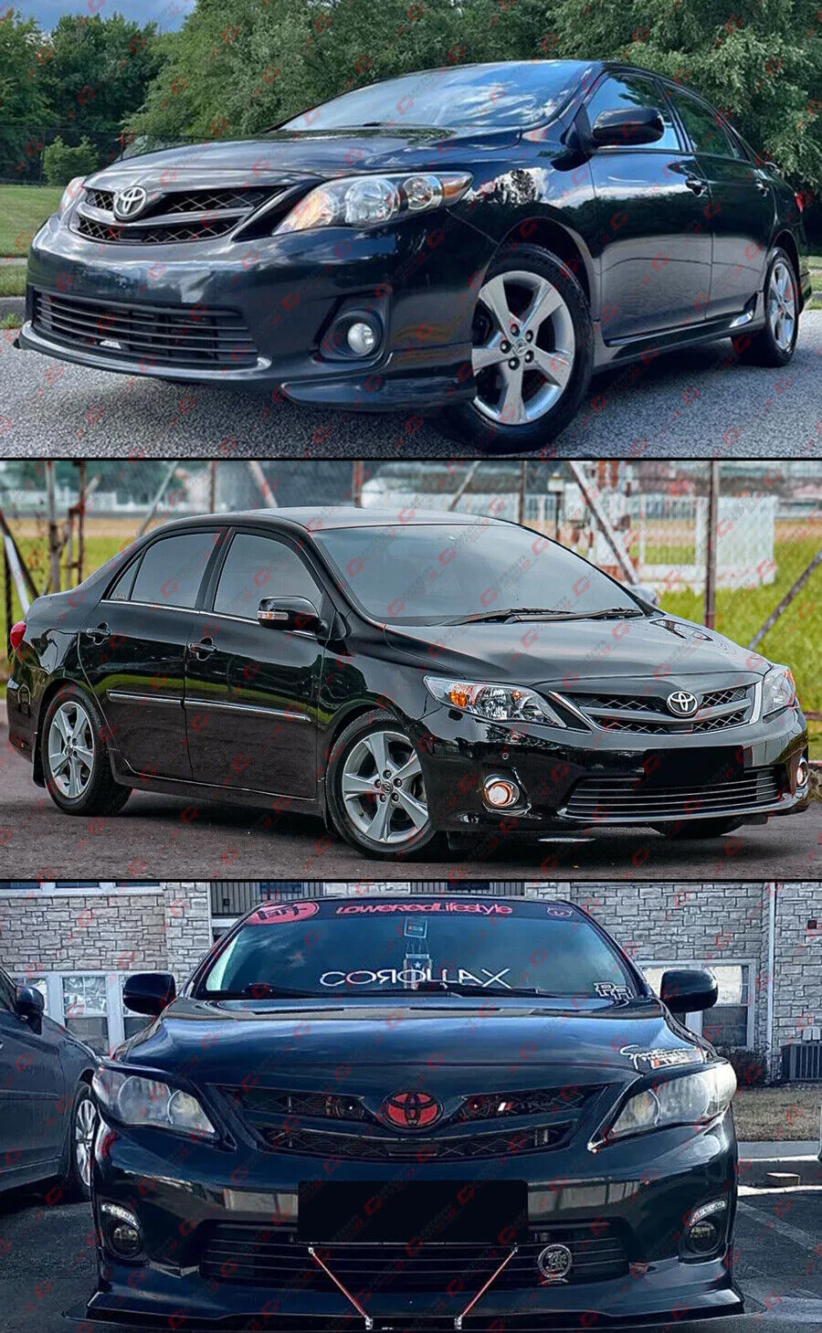 Gloss Black Front Bumper Grille Radiator Grill For 2011-2013 Toyota Corolla CE LE S XLE XRS Base Sedan - Image 3