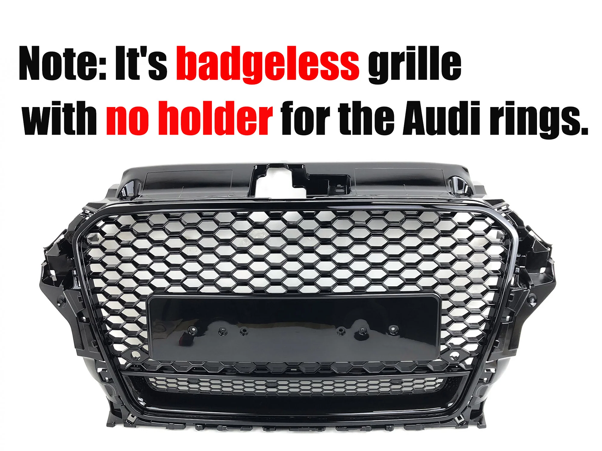 Gloss Black Front Bumper Grille Upper Grill Honeycomb for Audi A3 S3 2013 2014 2015 2016 - Image 3