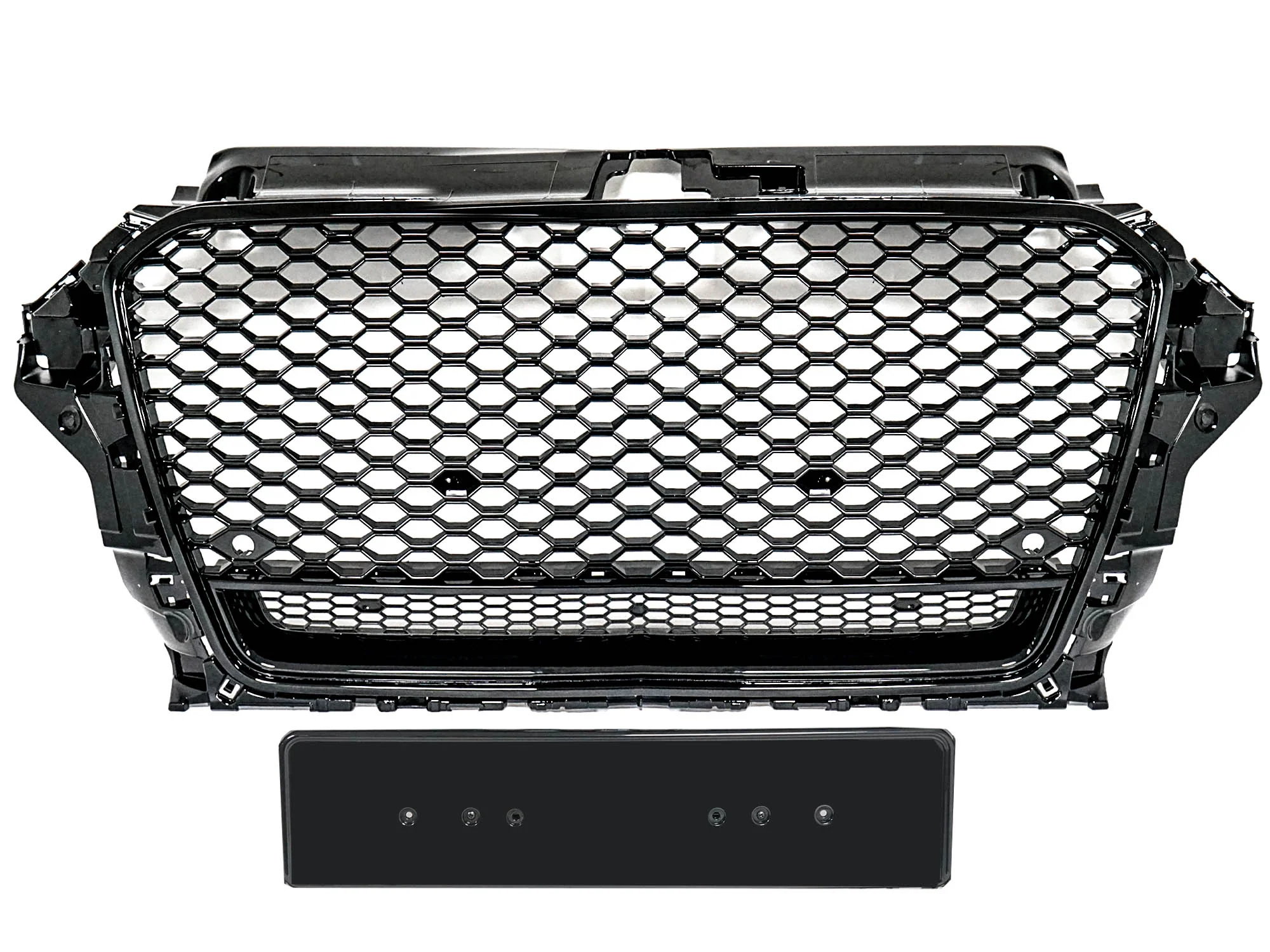 Gloss Black Front Bumper Grille Upper Grill Honeycomb for Audi A3 S3 2013 2014 2015 2016 - Image 4