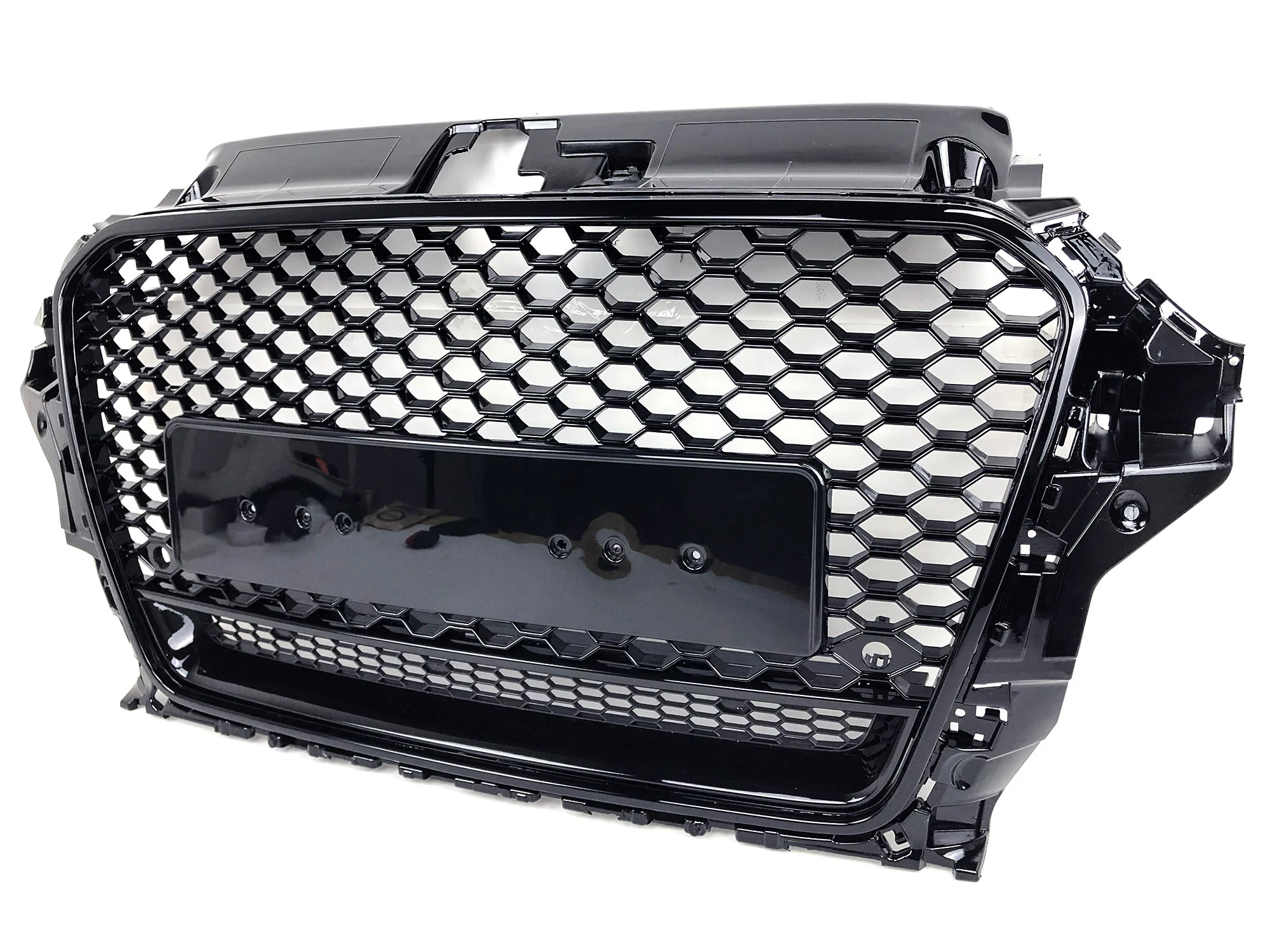 Gloss Black Front Bumper Grille Upper Grill Honeycomb for Audi A3 S3 2013 2014 2015 2016 - Image 8