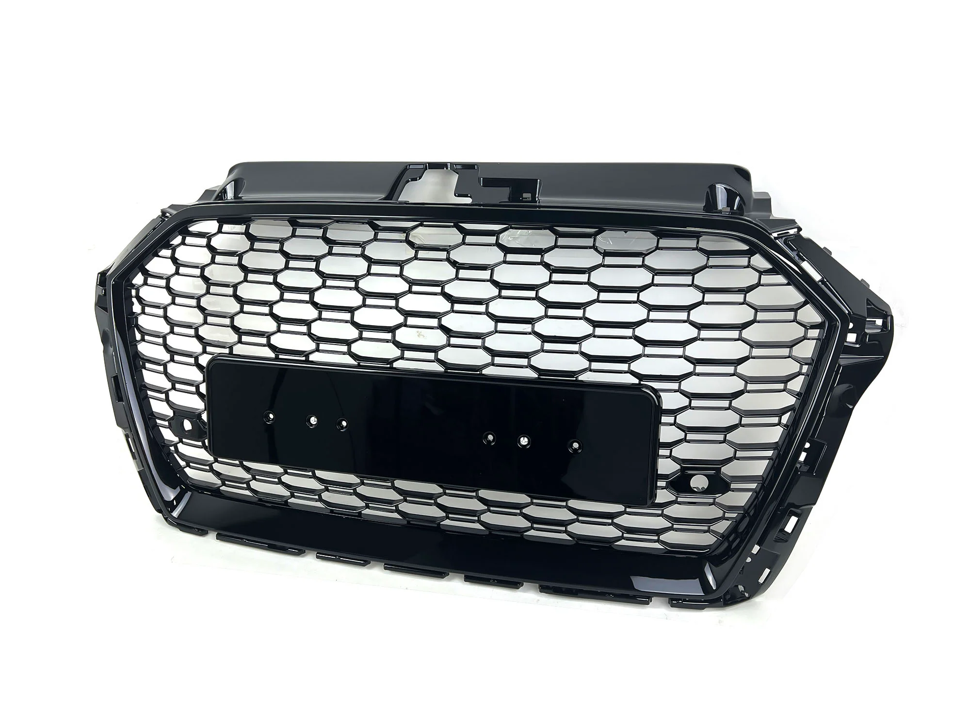 Glossy Black Honeycomb Front Bumper Grille for Audi A3 S3 8V 2017-2020 NON ACC - Image 7
