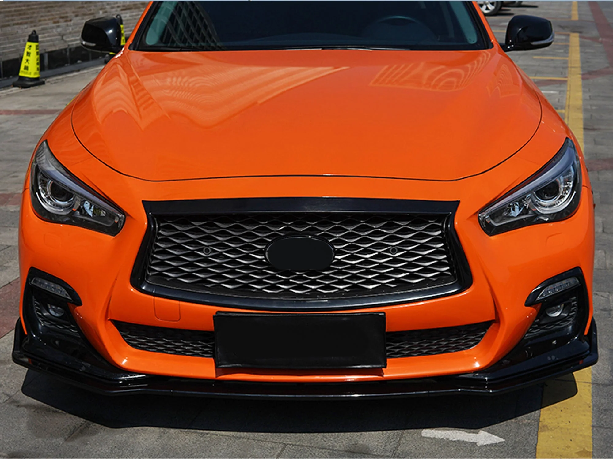 Gloss Black Front Bumper Grill Honeycomb for Infiniti Q50 2014-2017 - Image 17