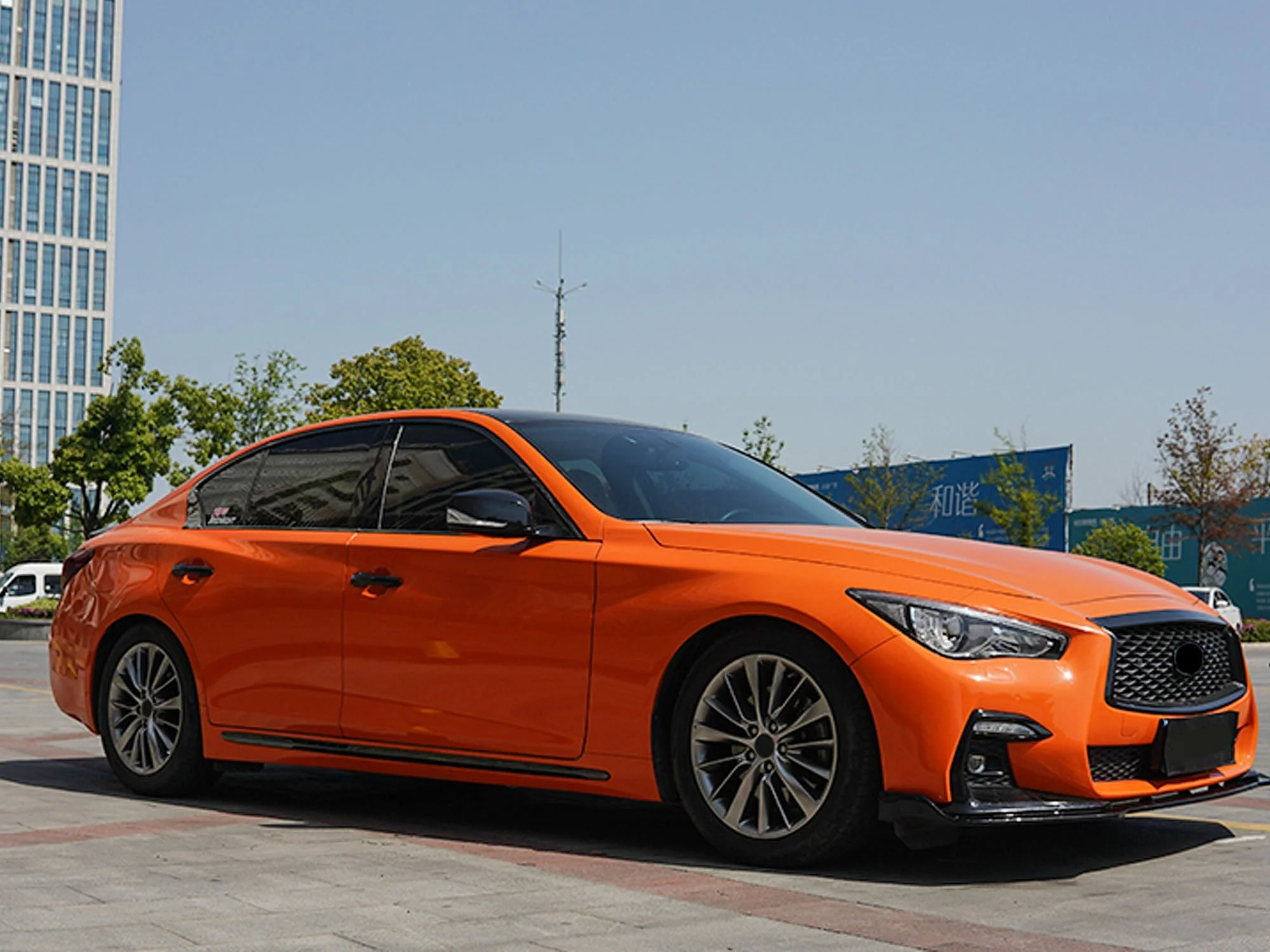 Gloss Black Front Bumper Grill Honeycomb for Infiniti Q50 2014-2017 - Image 6