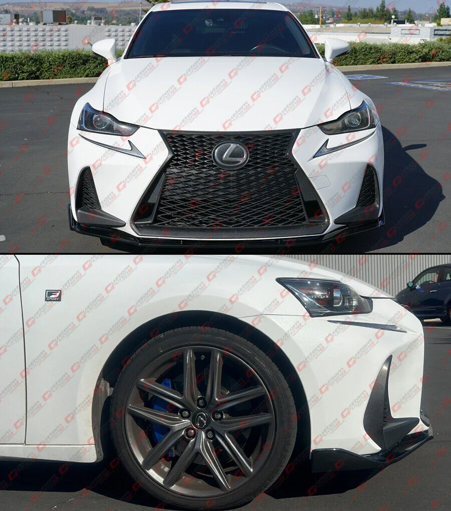 Gloss Black Front Bumper Lip Splitter For 2017-2020 Lexus IS200t IS300 IS350 - Image 5