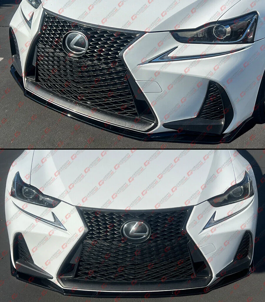 Gloss Black Front Bumper Lip Splitter For 2017-2020 Lexus IS200t IS300 IS350 - Image 6