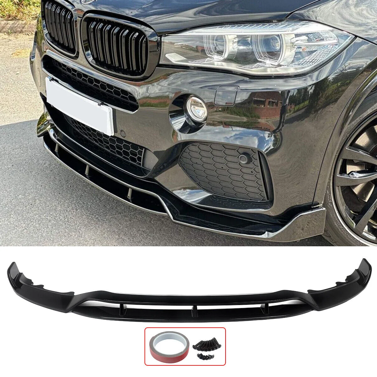 Gloss Black Front Bumper Lip Splitter For BMW X5 F15 M Sport 2014-2018