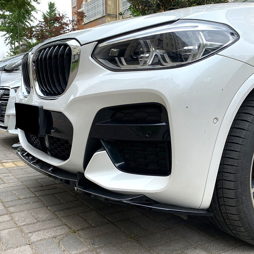 Gloss Black Front Bumper Spoiler Lip Kit For BMW X3 G01 X4 G02 M Sport 2018-2021 - Image 3