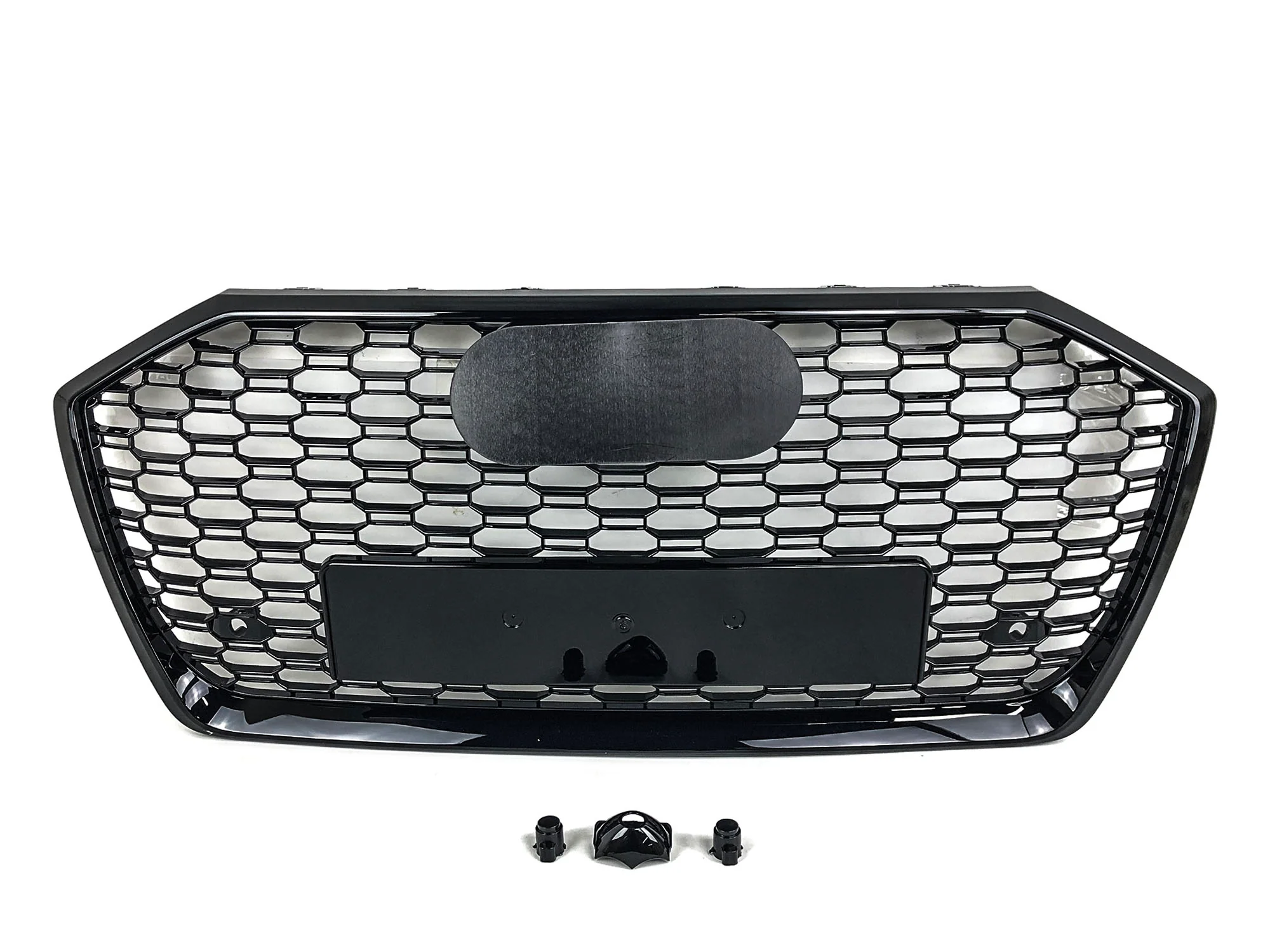RS6 Style Front Bumper Grille Honeycomb Mesh For Audi A6 S6 C8 2019-2024