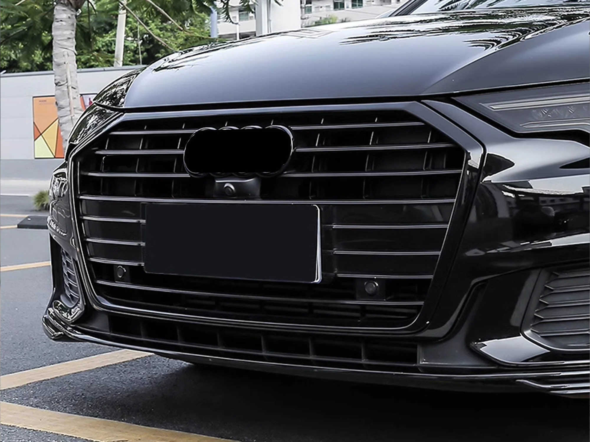 Gloss Black Front Grille for Audi A6 C8 S6 2019-2025 No Camera fg265 - Image 5