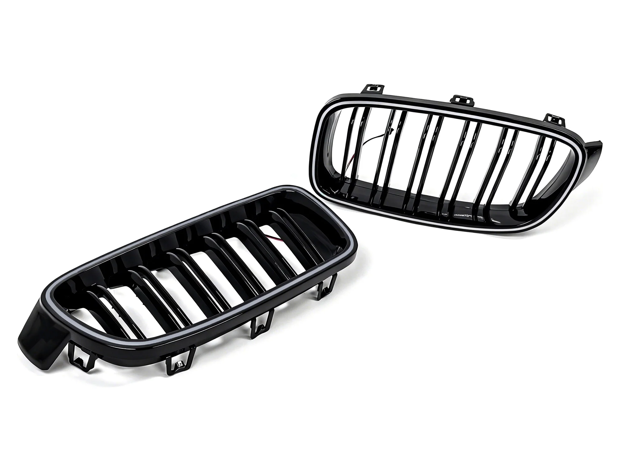 Gloss Black Front Kidney Grille Upper Radiator w/ LED Lights For 2013-2018 BMW 3 Series F30 320i 328i 335i Sedan - Image 10