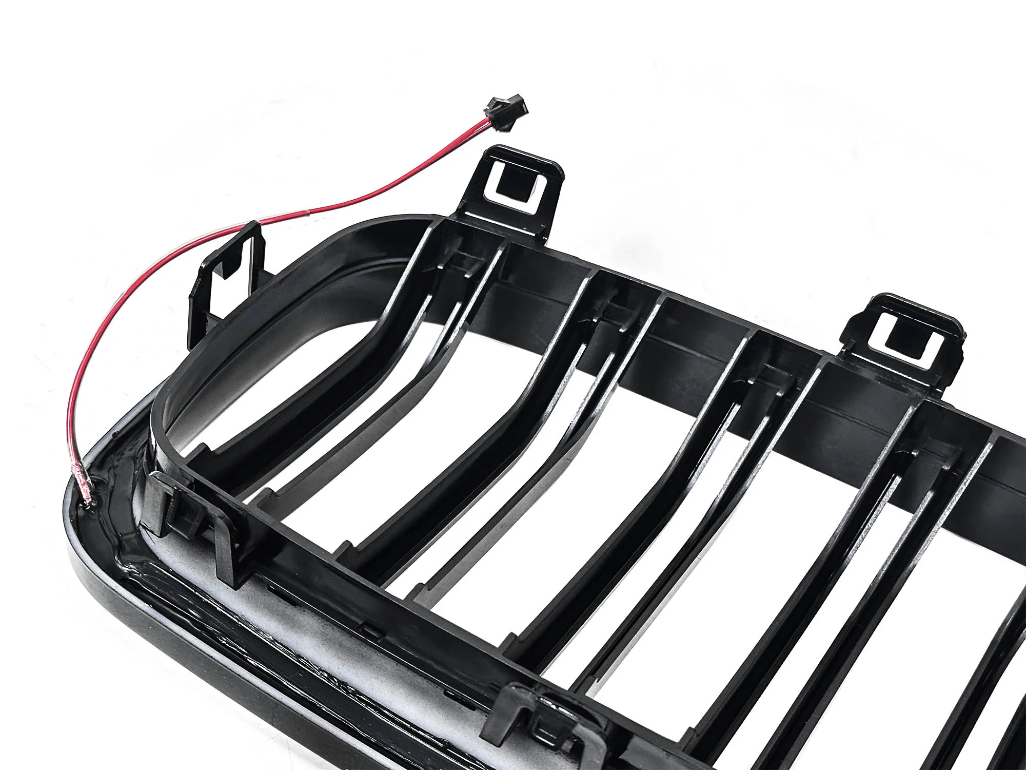 Gloss Black Front Kidney Grille Upper Radiator w/ LED Lights For 2013-2018 BMW 3 Series F30 320i 328i 335i Sedan - Image 13
