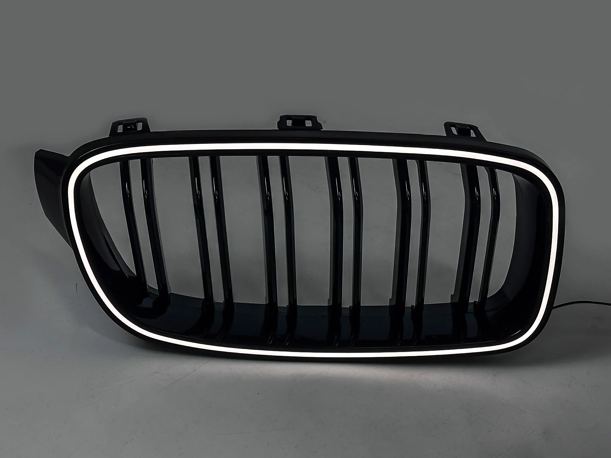 Gloss Black Front Kidney Grille Upper Radiator w/ LED Lights For 2013-2018 BMW 3 Series F30 320i 328i 335i Sedan - Image 4