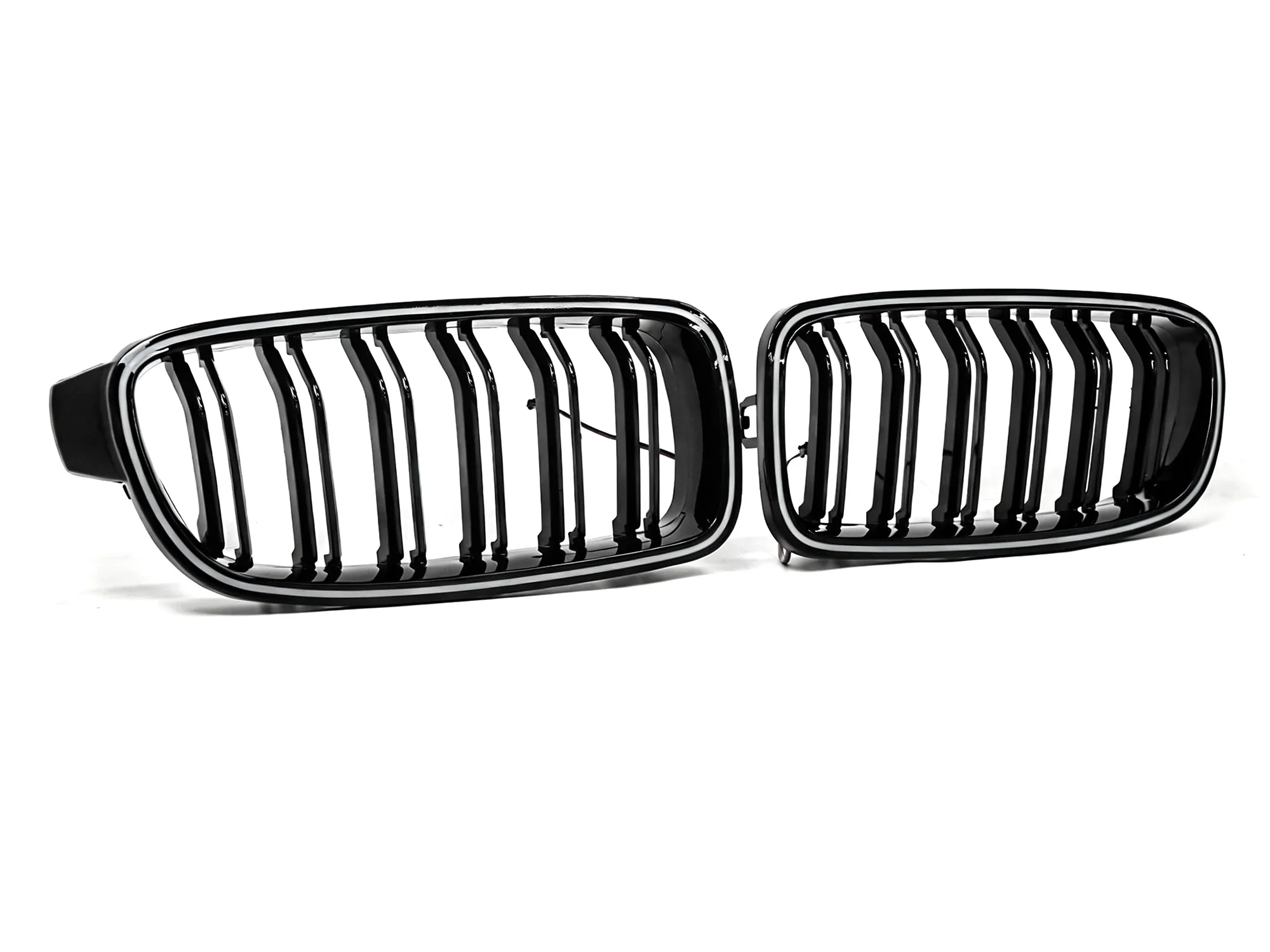 Gloss Black Front Kidney Grille Upper Radiator w/ LED Lights For 2013-2018 BMW 3 Series F30 320i 328i 335i Sedan - Image 7