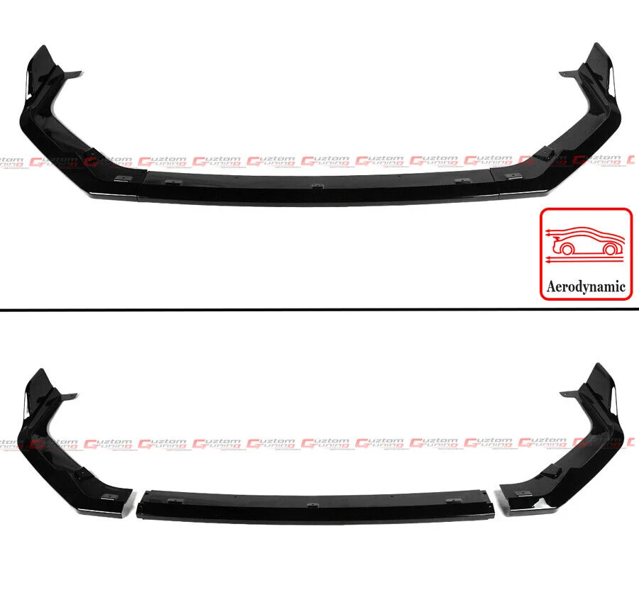 Gloss Black Front Lip Splitter For 2022-2024 Honda Civic Type-R Conversion Bumper - Image 3