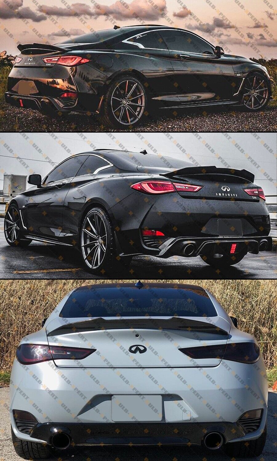 Gloss Black Highkick Duckbill Rear Trunk Spoiler Wing For 2017-2022 Infiniti Q60 Coupe - Image 4