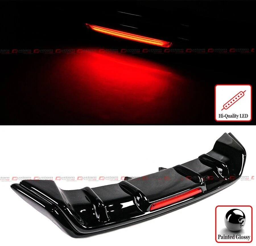Gloss Black LED Rear Bumper Diffuser fits for 15-18 Lexus RC300 RC350 F-Sport - Image 3