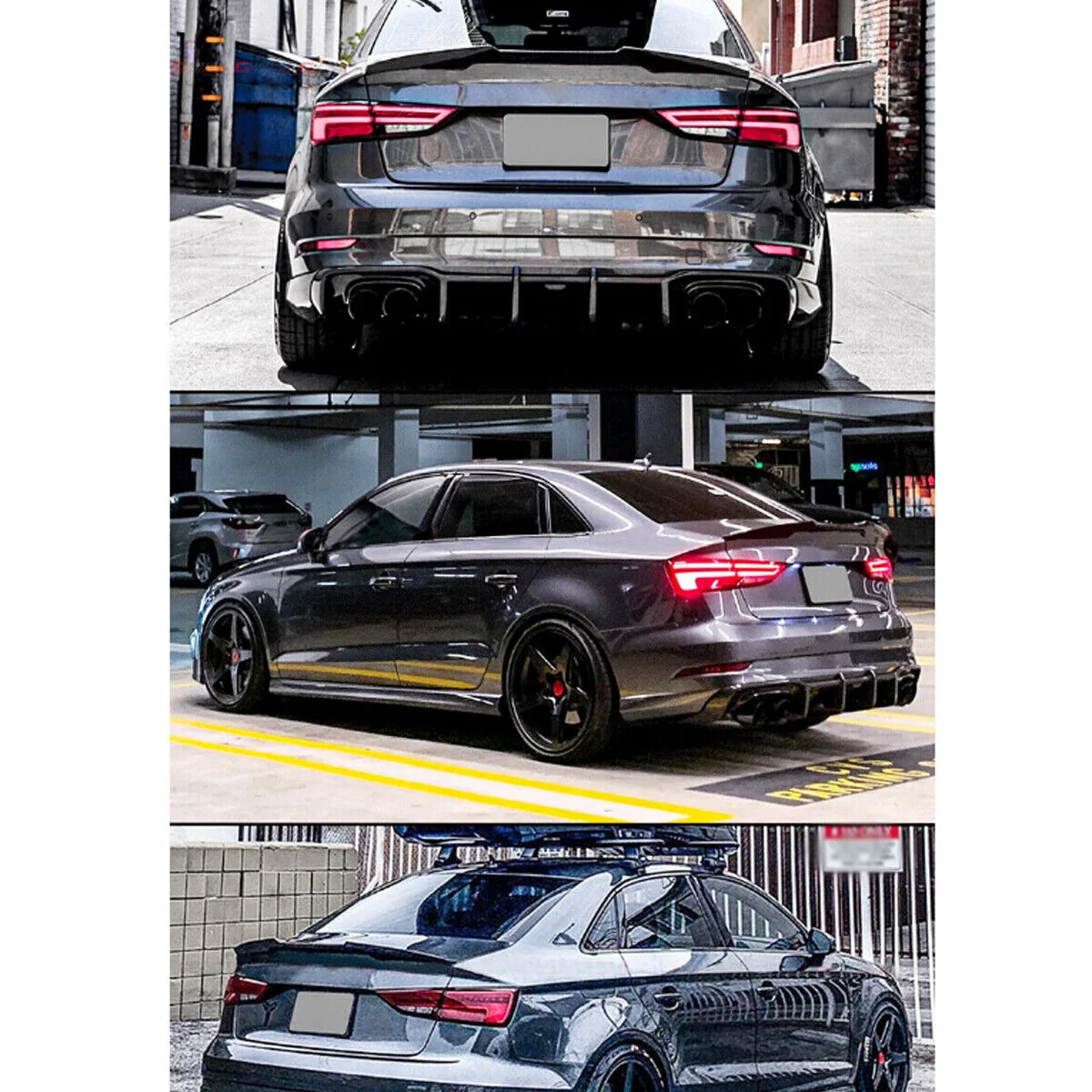 Gloss Black Rear Trunk Spoiler for Audi A3 8V S3 RS3 2015-2021 - Image 2