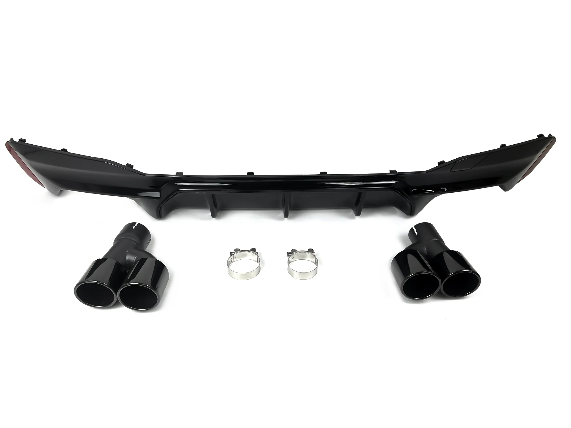 Gloss Black M5 Style Rear Diffuser + Exhaust Tips For BMW G30 540i M-Sport 2017-2023 - Image 3