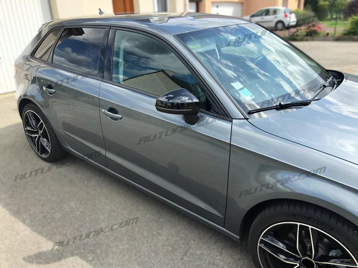 2x For AUDI A3 8V S3 RS3 With Lane Assist Gloss Black Side Mirror Cover Caps Replacement - Image 5