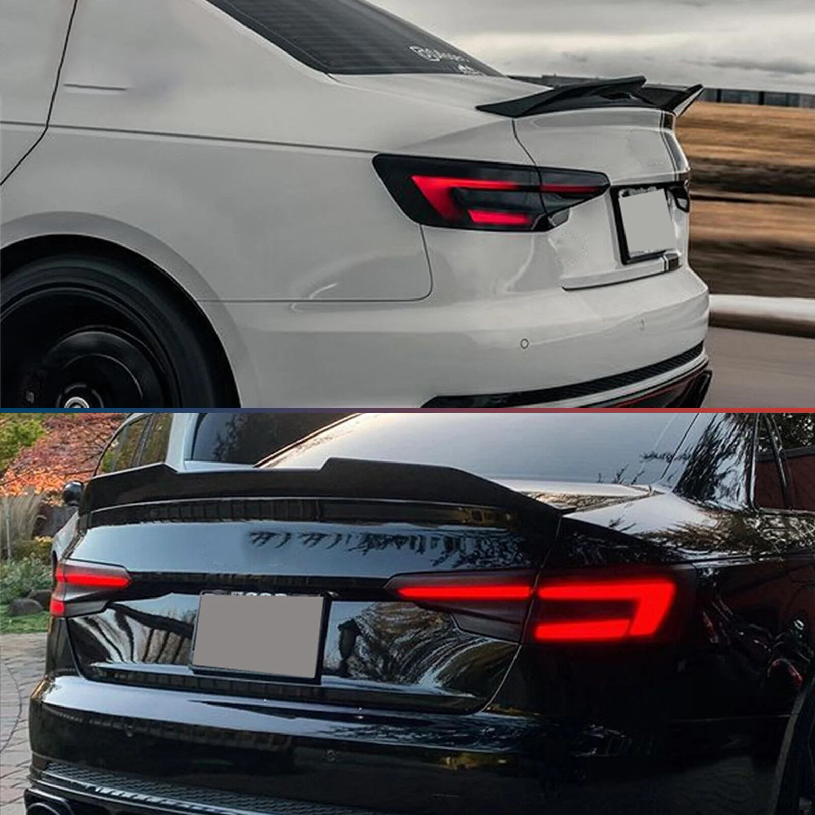 Gloss Black Rear Spoiler For Audi A4 S4 B9 Sedan 2017-2024 - Image 2