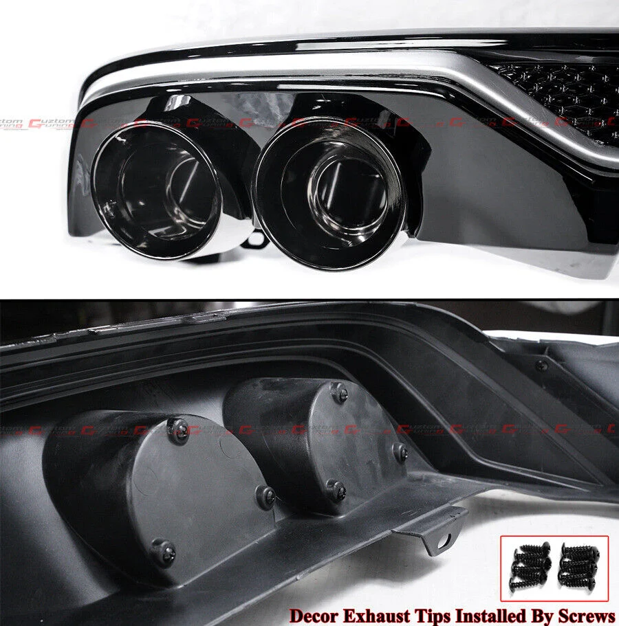 Gloss Black Rear Bumper Diffuser + Exhaust Tips + Corner Extensions fit for Honda Accord 2023 -2026 - Image 6