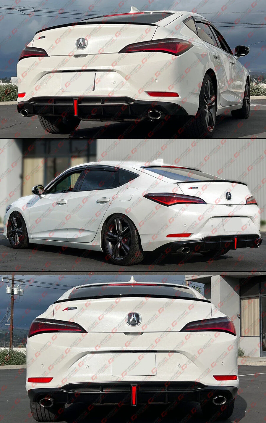 Gloss Black Rear Bumper Diffuser fit for 2023-2026 Acura Integra DE4 GF - Image 4