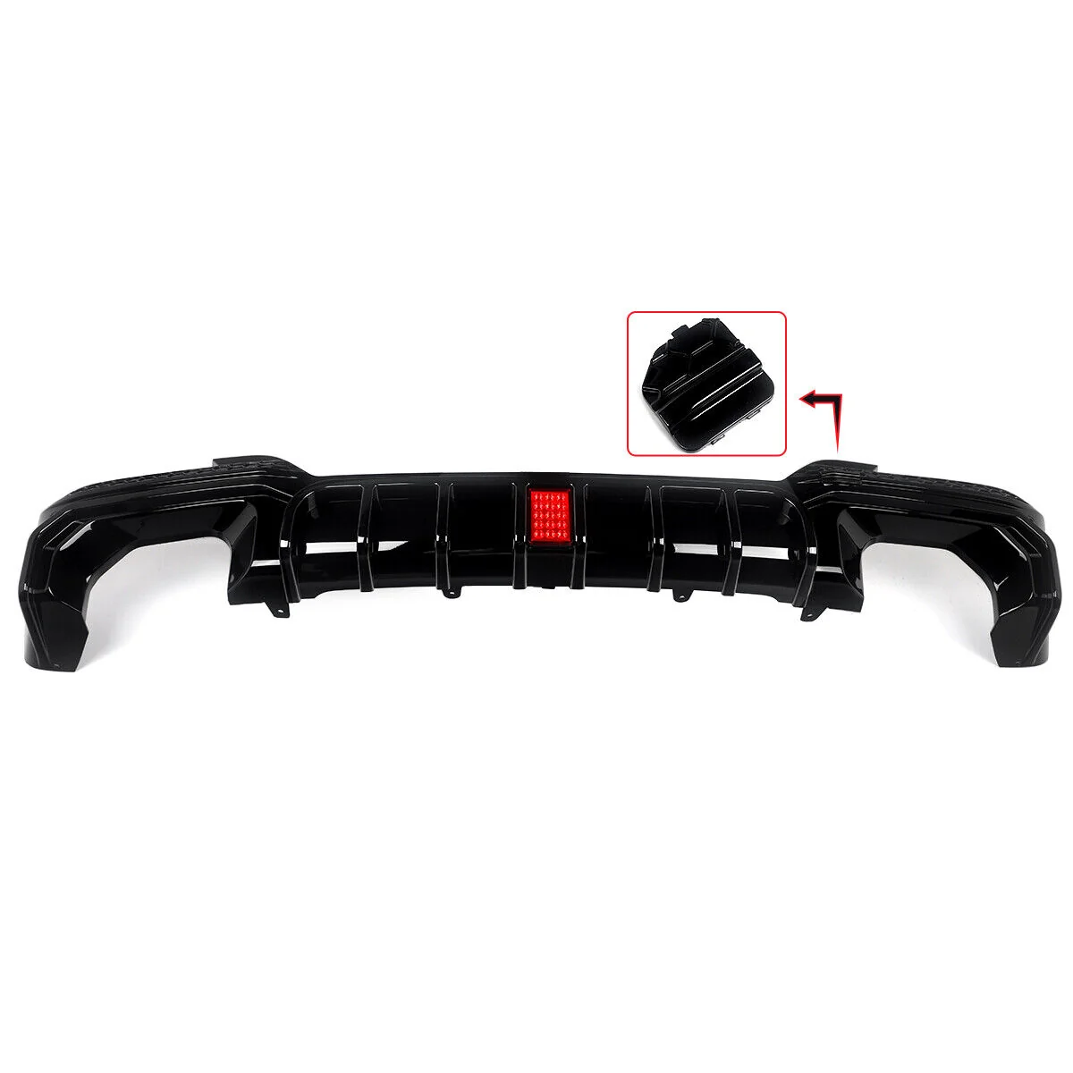 Gloss Black Rear Bumper Diffuser Lip W/LED Light For BMW X3 M40i G01 LCI 2022-2024 - Image 4