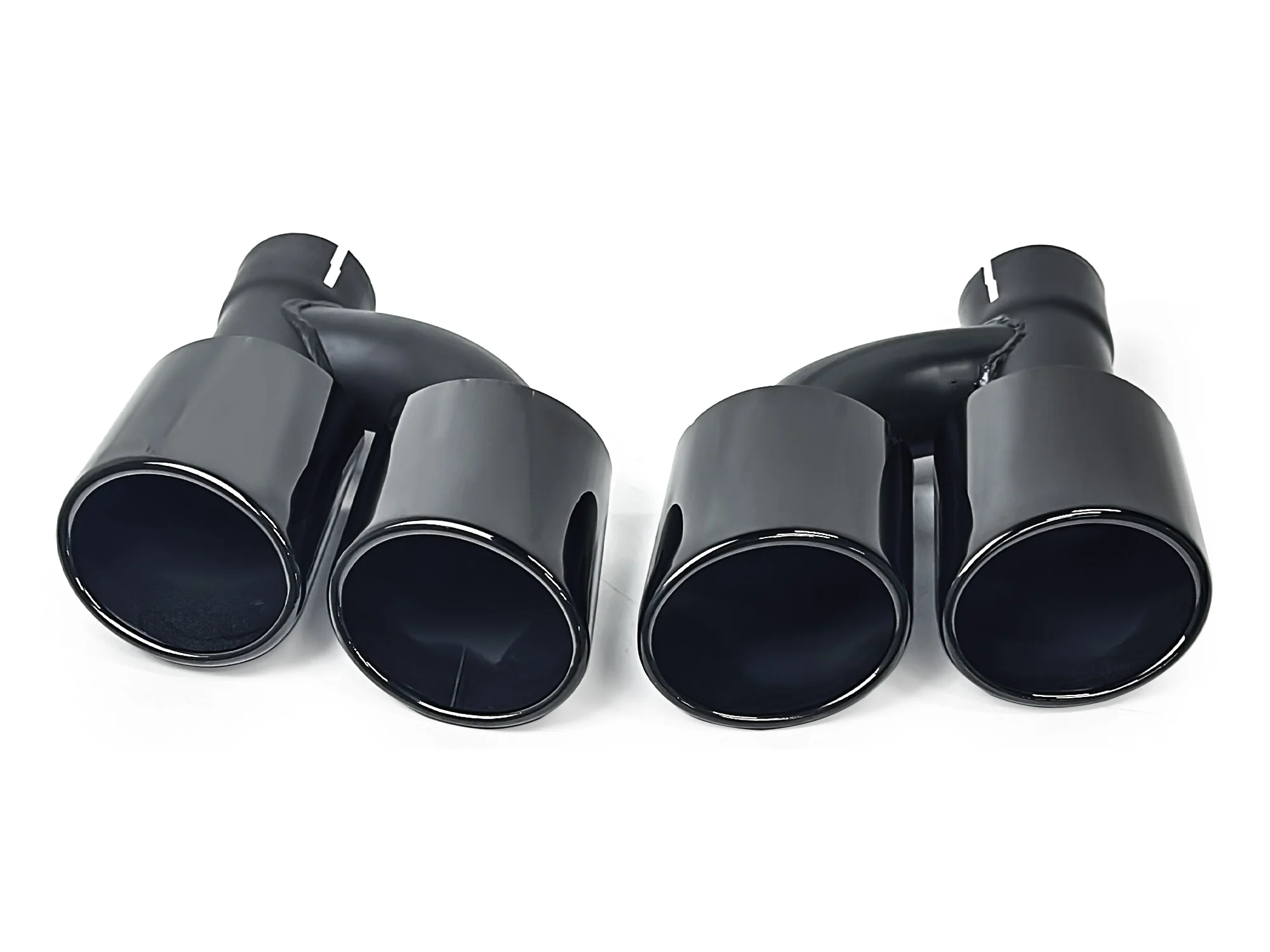 Gloss Black Rear Bumper Diffuser w/ Black Exhaust Tips For Audi A5 B9 S-Line 2017 2018 2019 - Image 12