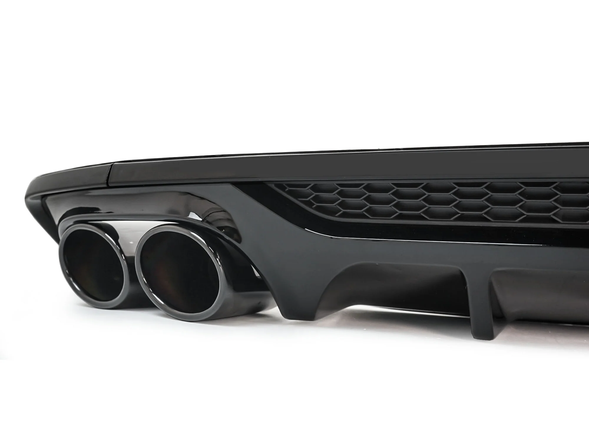 Gloss Black Rear Bumper Diffuser w/ Black Exhaust Tips For Audi A5 B9 S-Line 2017 2018 2019 - Image 6