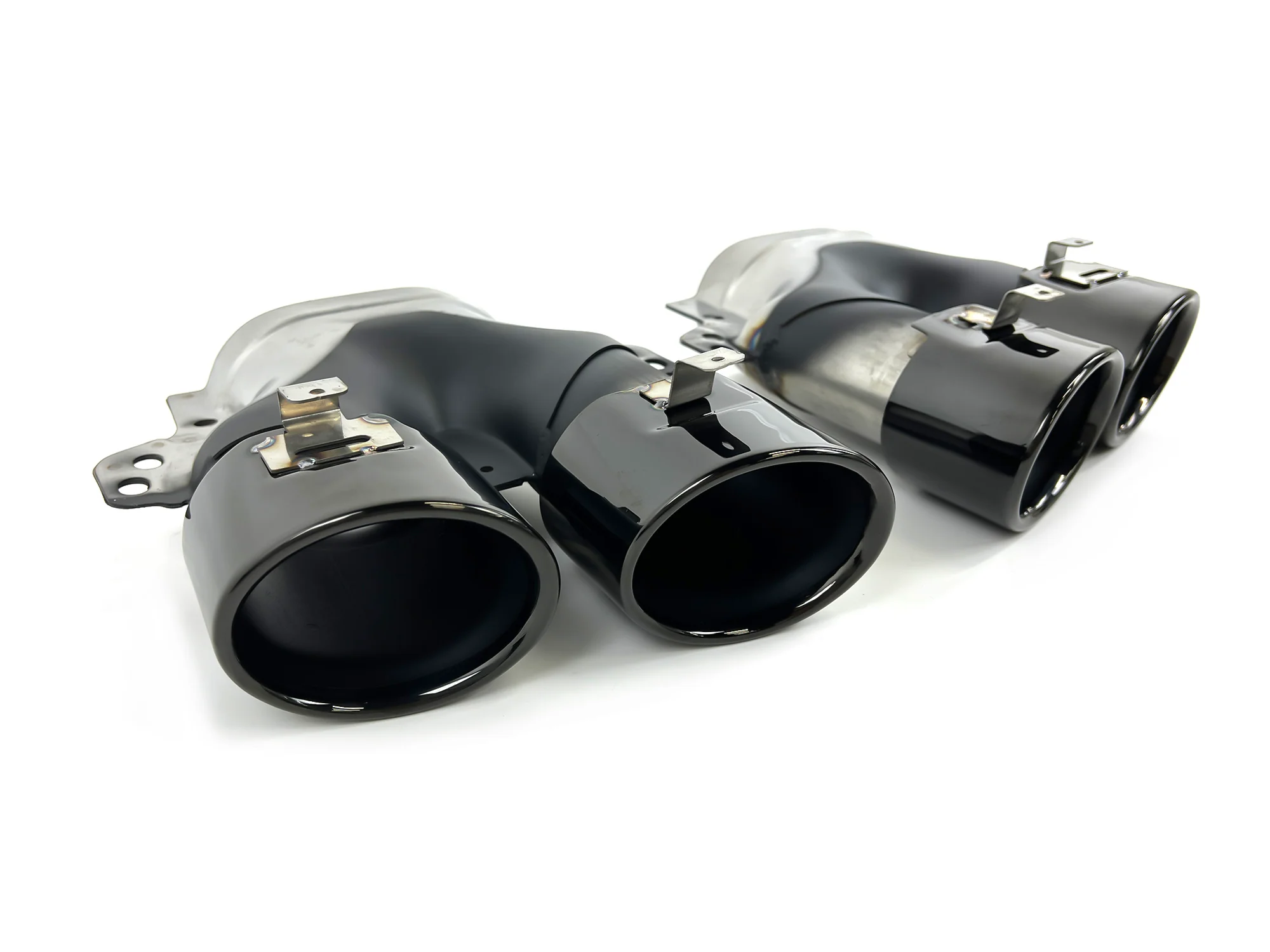C43 Style Gloss Black Rear Diffuser + Exhaust Tips For Mercedes W205 C200 C300 C350 Non-AMG Sedan 2015-2021 - Image 14