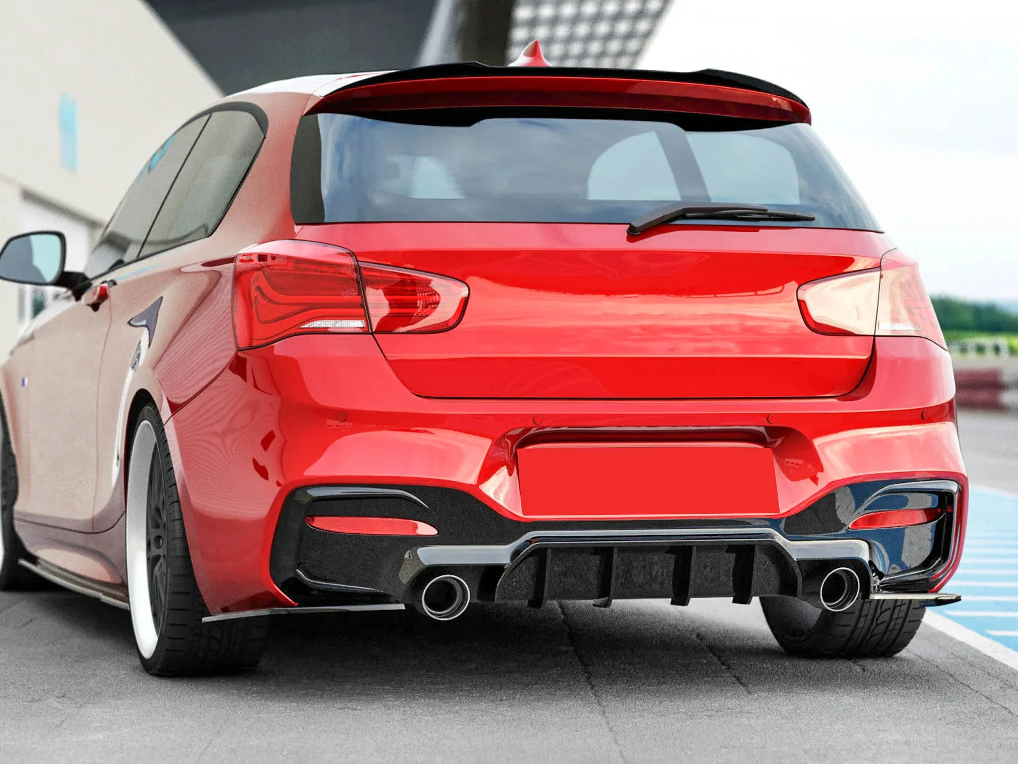 Gloss Black Rear Diffuser for BMW 1 Series F20 LCI 120i 125 M135i & M140i M-Sport 2015-2019 - Image 2