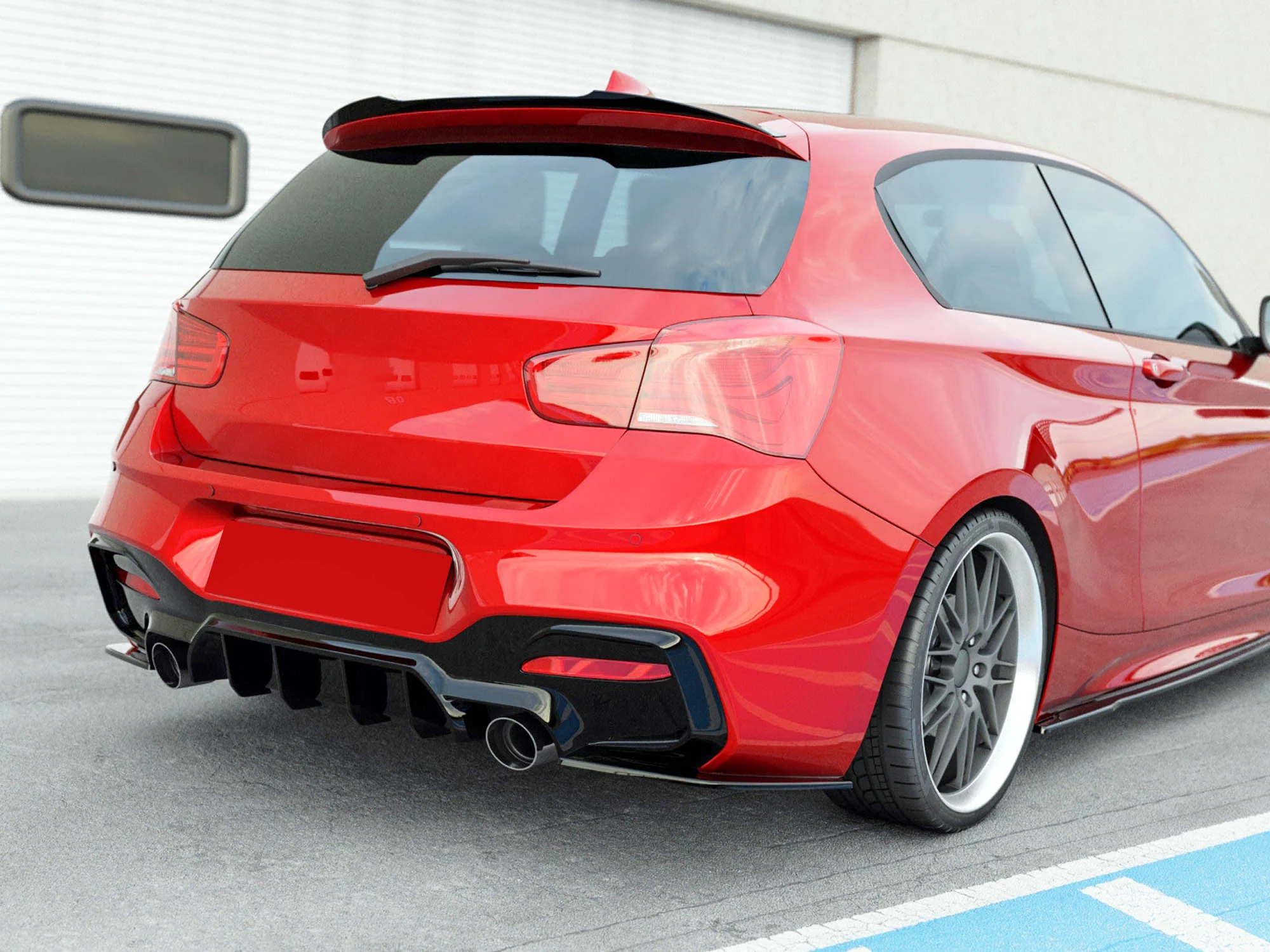 Gloss Black Rear Diffuser for BMW 1 Series F20 LCI 120i 125 M135i & M140i M-Sport 2015-2019 - Image 3