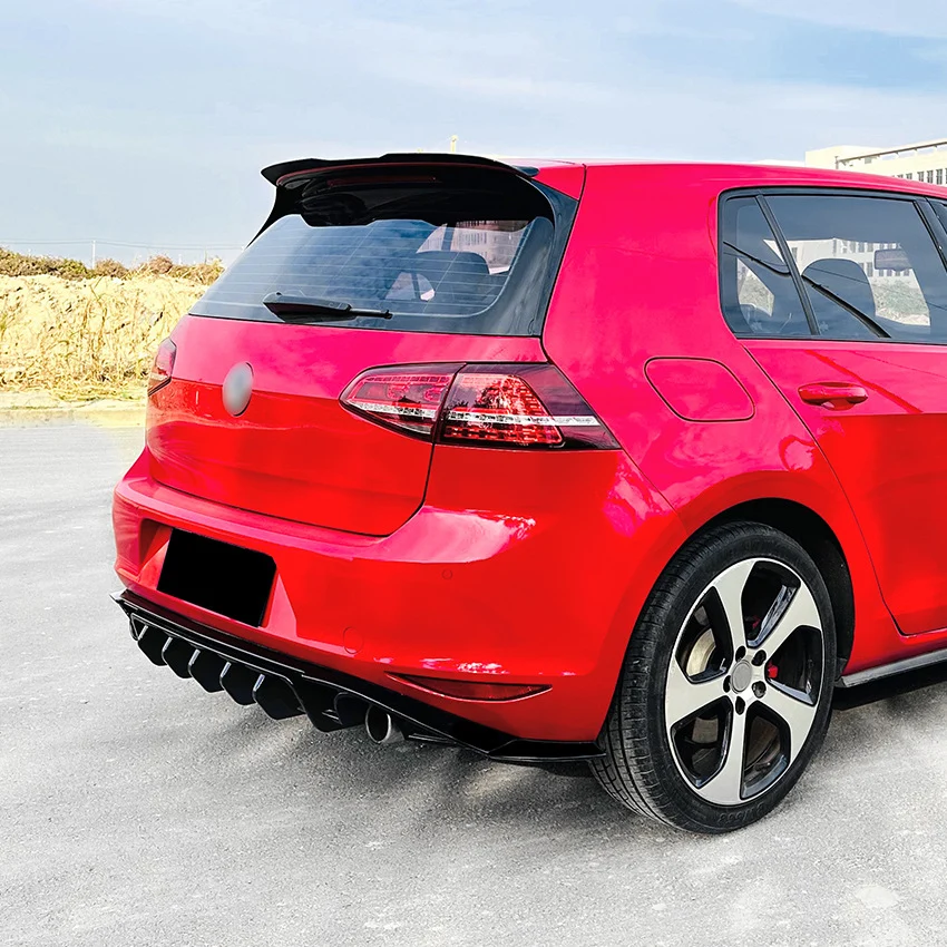 Gloss Black Rear Diffuser for VW Golf 7 Golf Mk7 GTI & Base Hatchback 2014-2017 - Image 8