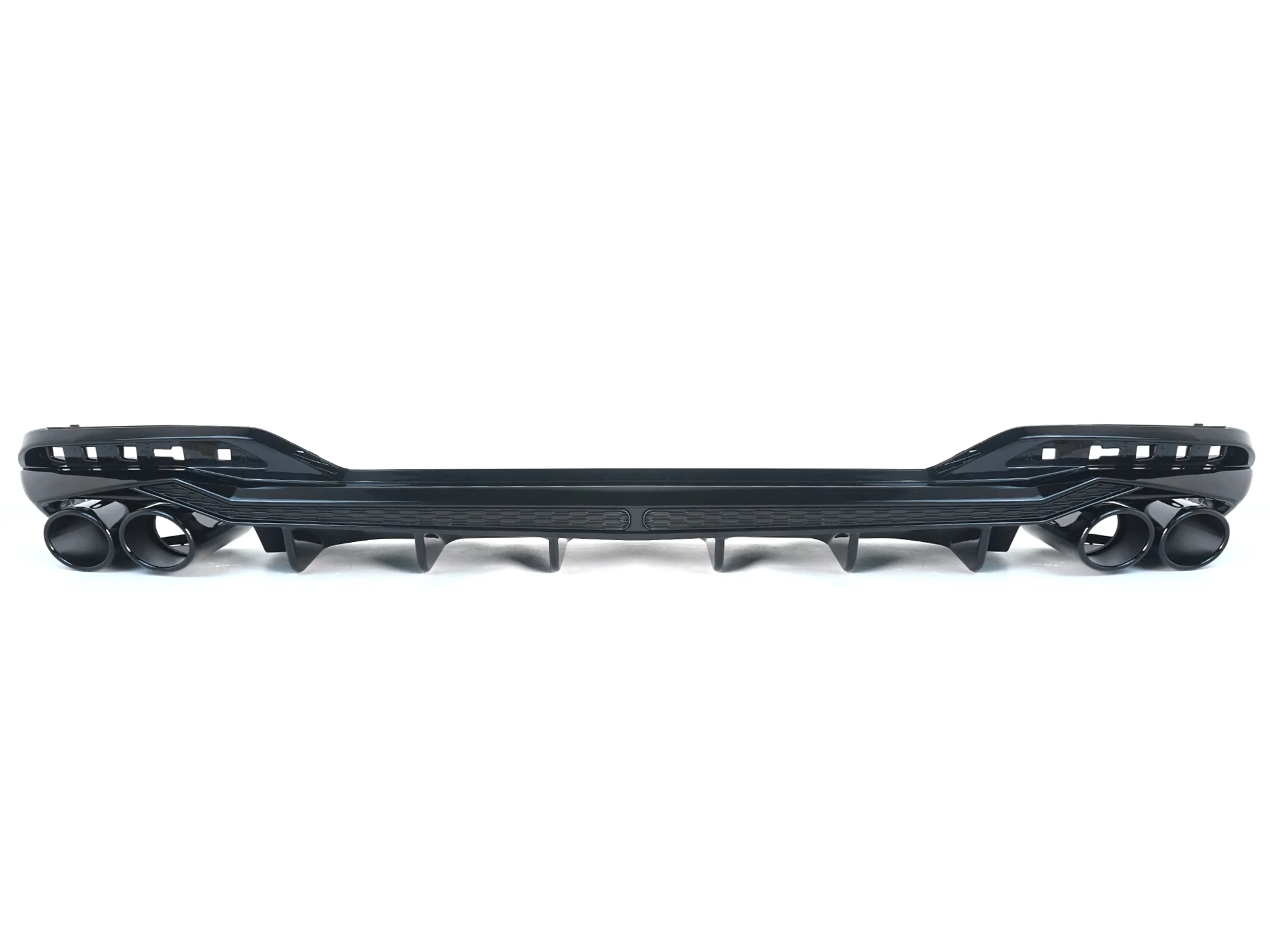 Gloss Black Rear Diffuser w/ Exhaust Tips For 2020-2025 Audi A4 B9.5 Non S-Line - Image 6