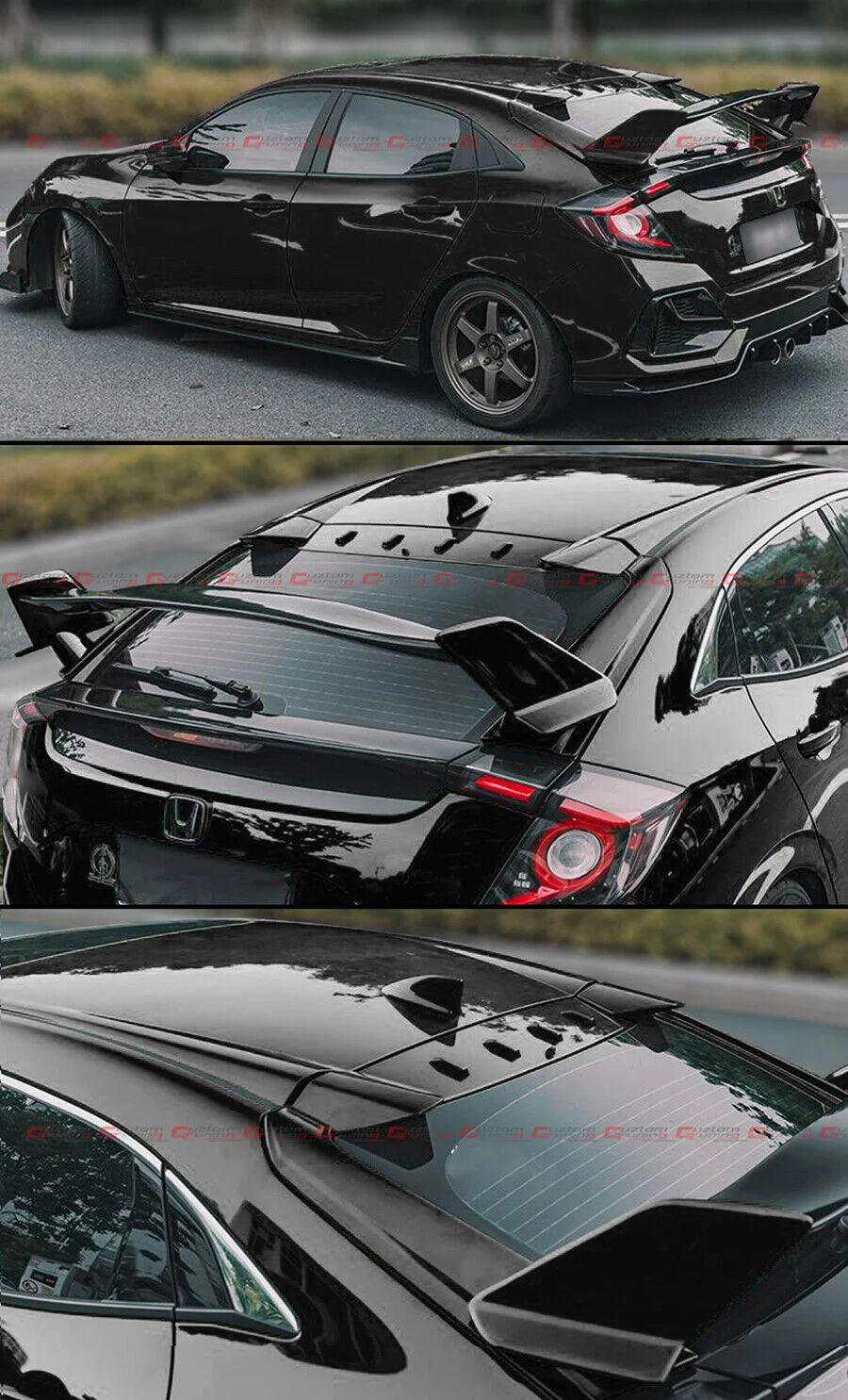 Gloss Black Rear Trunk Spoiler Roof Wing For 2017-2021 Honda Civic FK7 HATCHBACK (Not fit Sedan) - Image 6