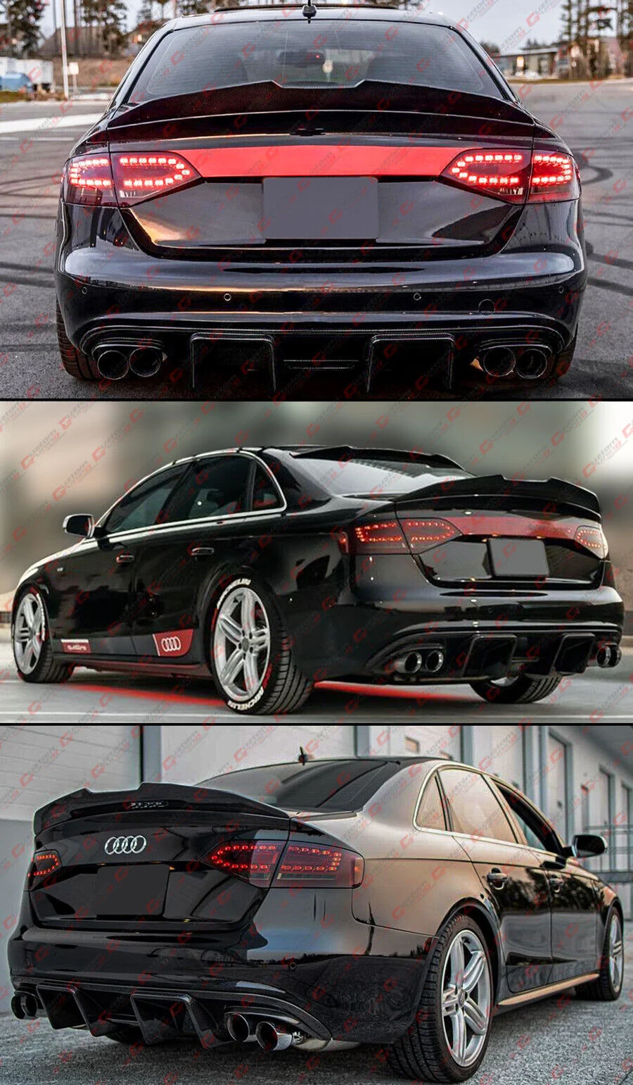 Gloss Black Rear Trunk Spoiler Wing For 2009-2012 Audi A4 B8 Sedan - Image 4