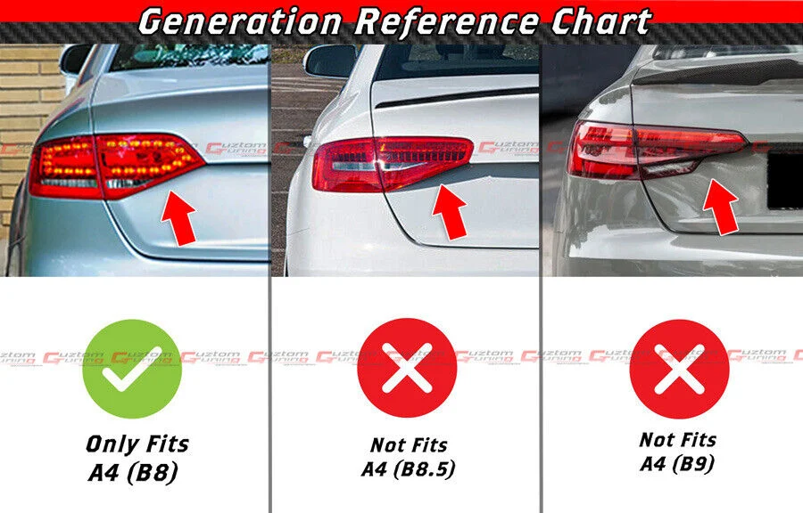 Gloss Black Rear Trunk Spoiler Wing For 2009-2012 Audi A4 B8 Sedan - Image 5