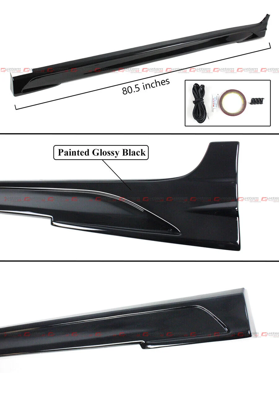 Gloss Black Side Skirts Extension For 2018-2024 Toyota Camry LE SE XSE XLE - Image 2