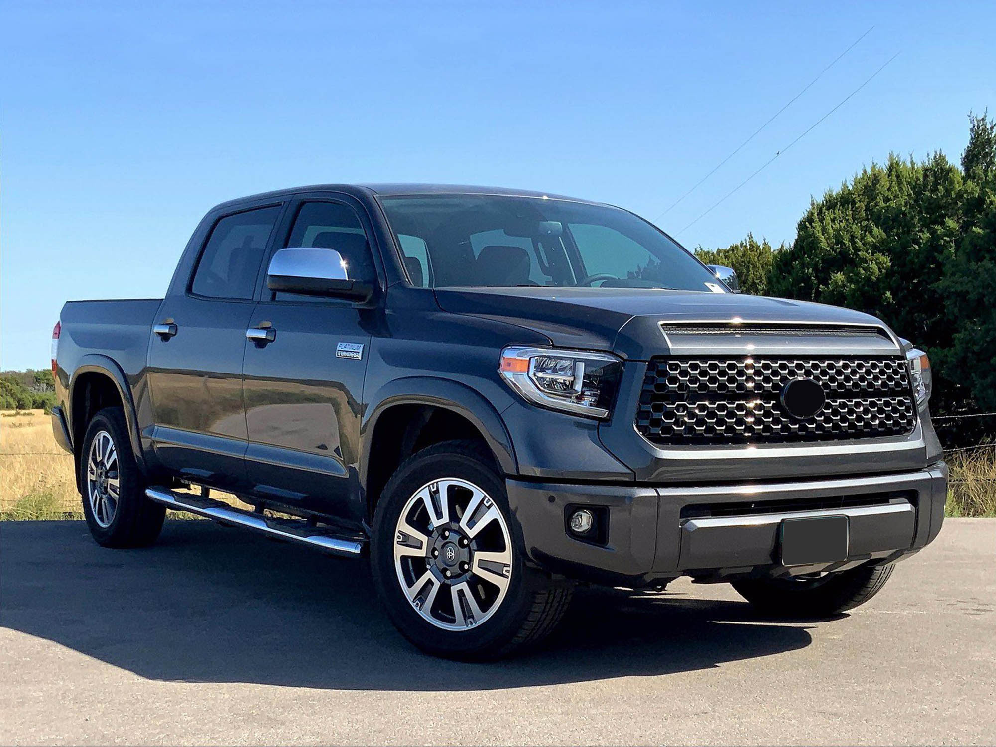 Gloss Black Front Hood Bulge Upper Grill For Toyota Tundra 2014-2021 - Image 3