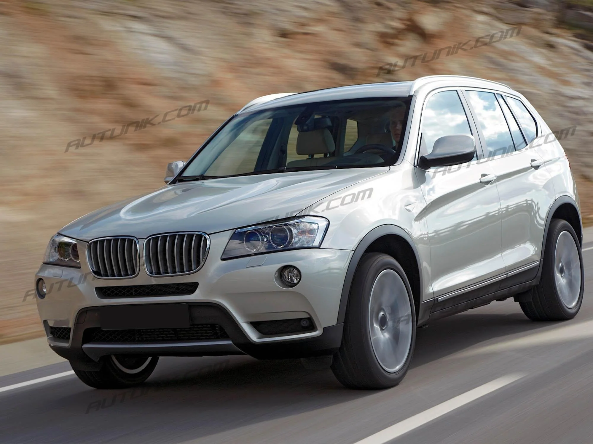 Gloss Black Front Bumper Kidney Grille For BMW X3 F25 Pre-LCI 2011-2014 - Image 2