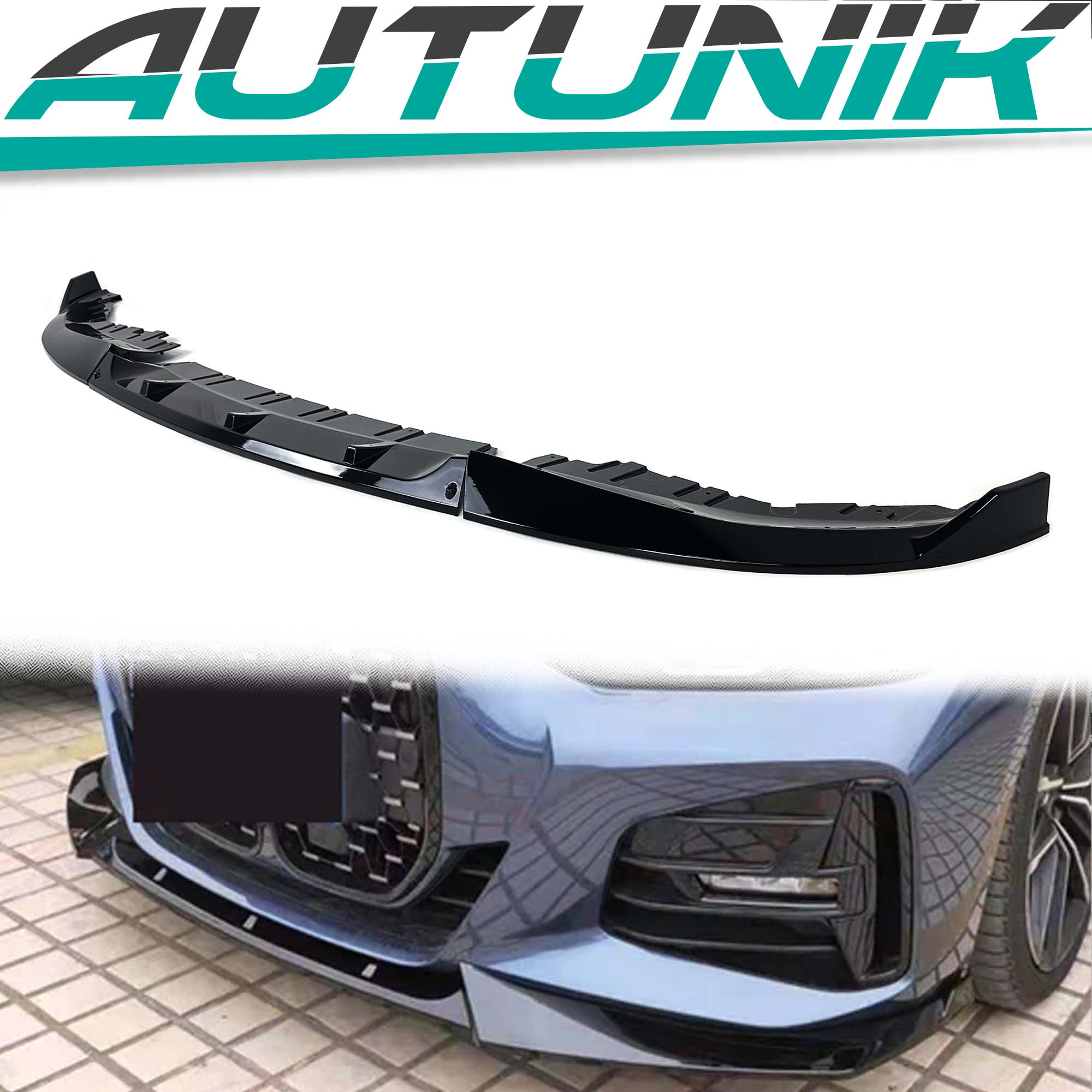 Gloss Black Front Bumper Lip Spoiler For 2021–2026 BMW G26 i4 M50 430i M440i Gran Coupe