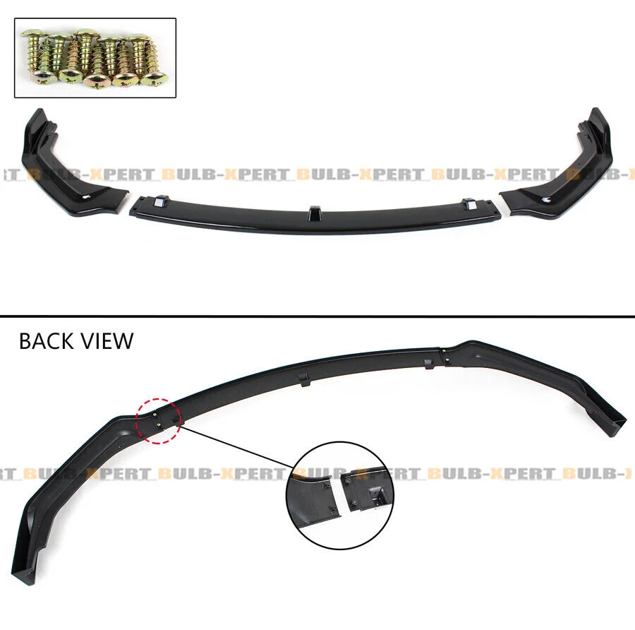 Glossy Black Front Bumper Lip Splitter For 2018-2024 Infiniti Q50 Luxe Base Premium - Image 4