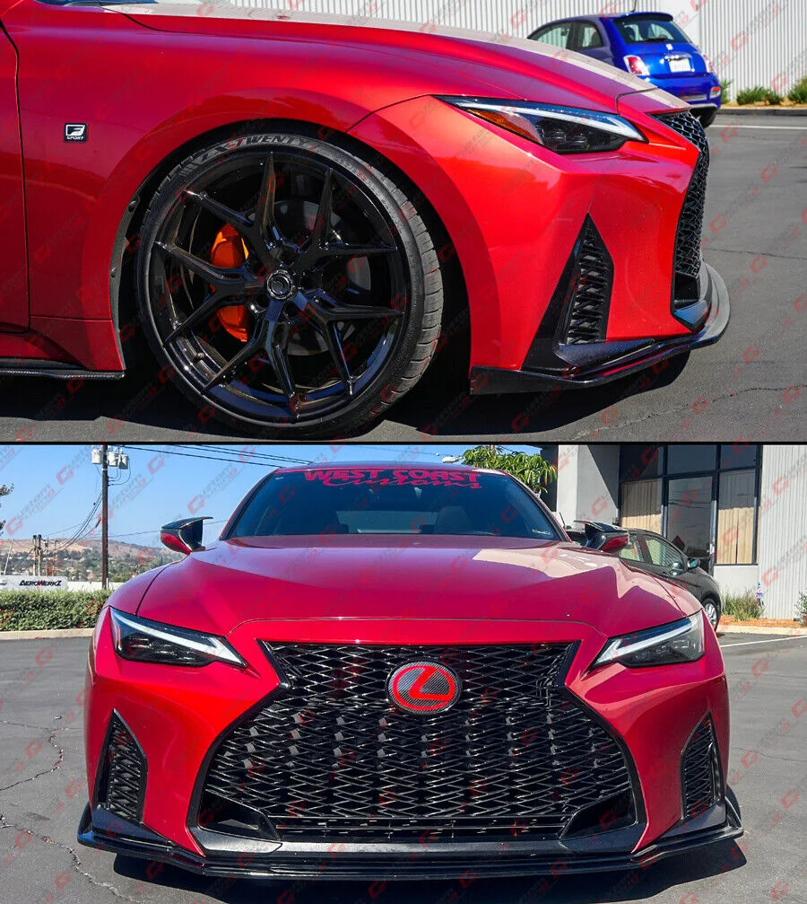 Glossy Black Front Bumper Lip Splitter For 2021-2024 Lexus IS300 IS350 - Image 4