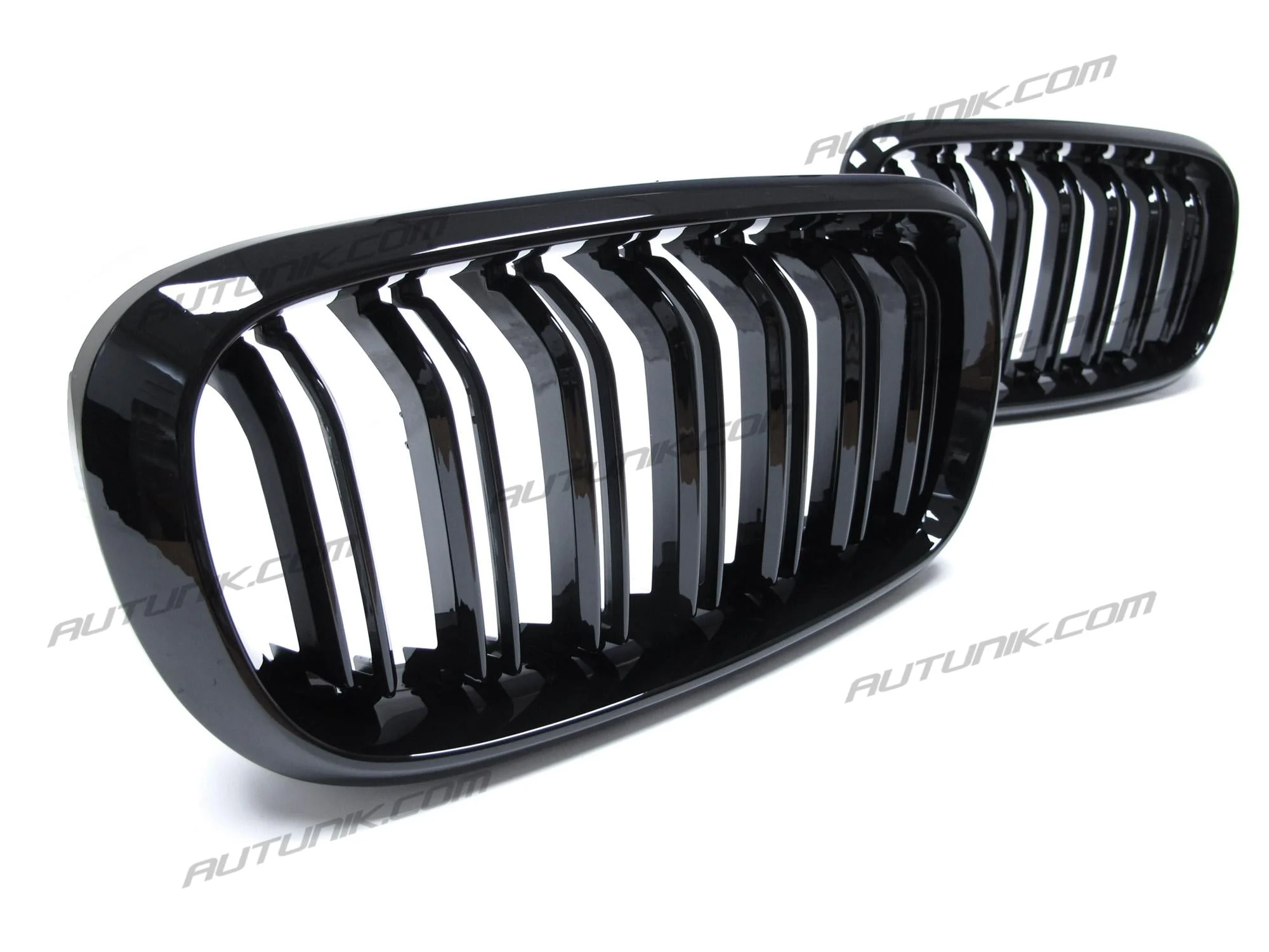 Gloss Black Dual Line Front Kidney Grill Grille For 2014-2018 BMW X5 F15 X6 F16 - Image 6