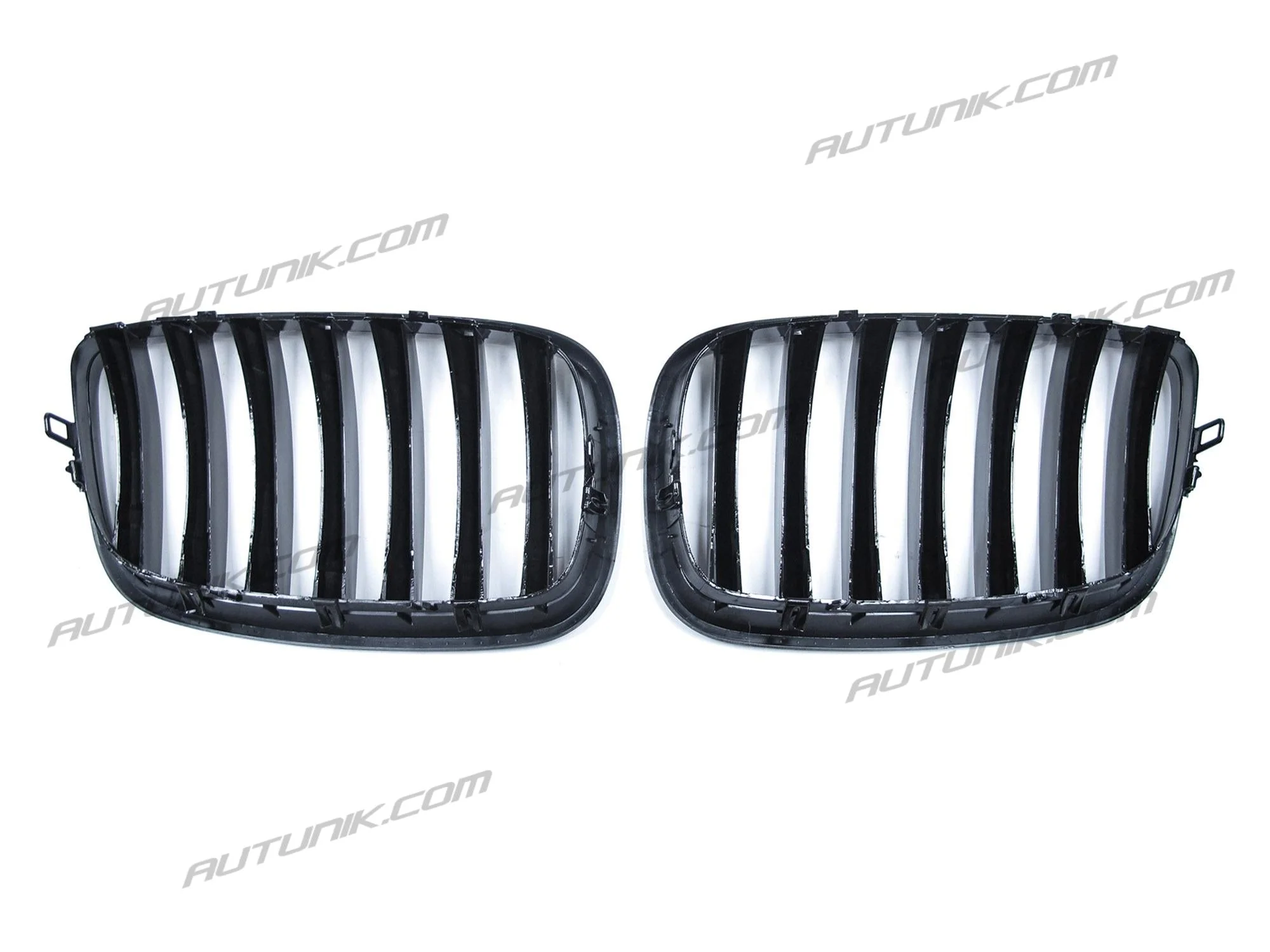 Pair Front Kidney Grille For 2007-2013 BMW X5 X6 E70 E71 Mesh Grill Glossy Black - Image 10