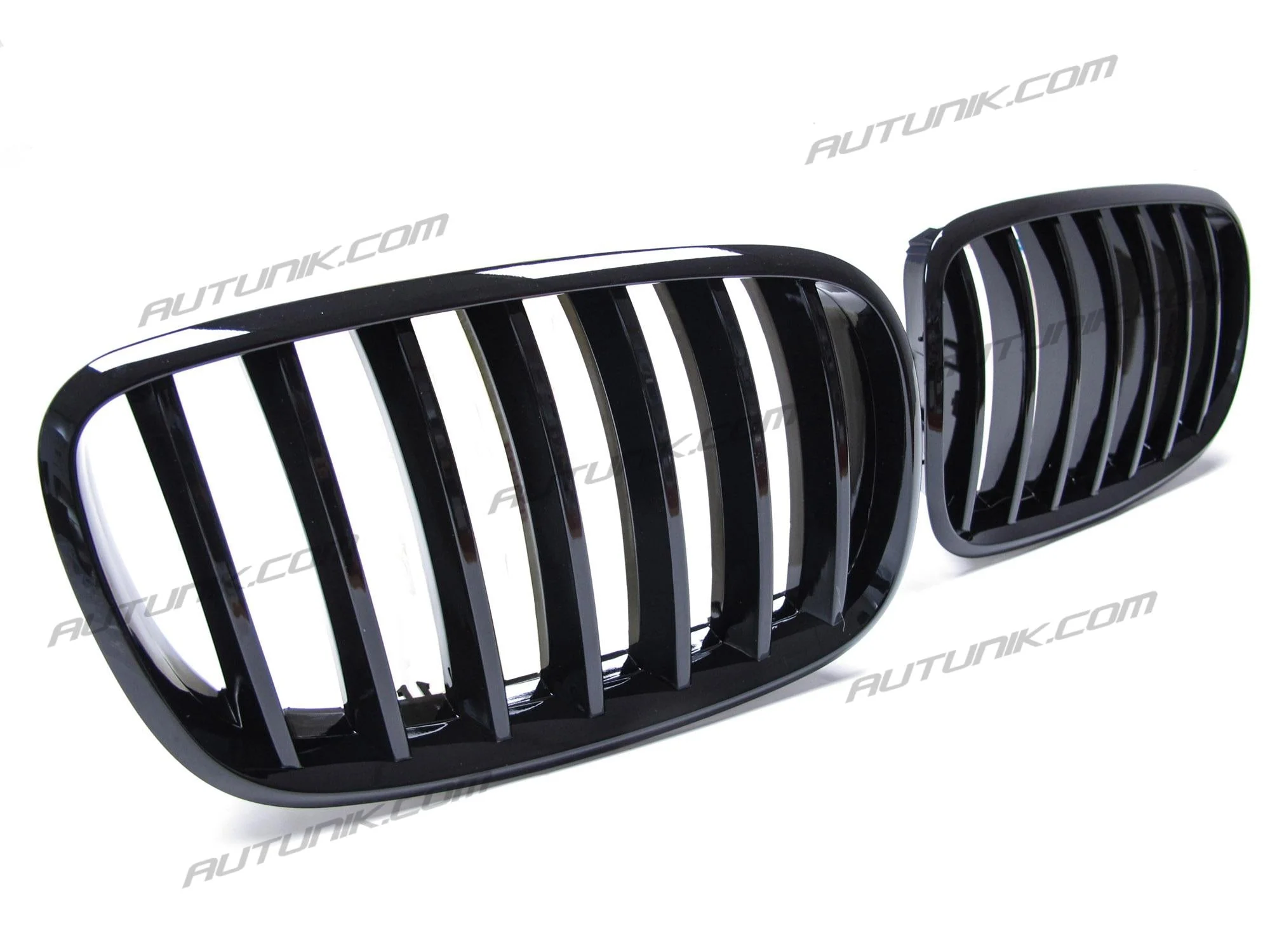 Pair Front Kidney Grille For 2007-2013 BMW X5 X6 E70 E71 Mesh Grill Glossy Black - Image 8